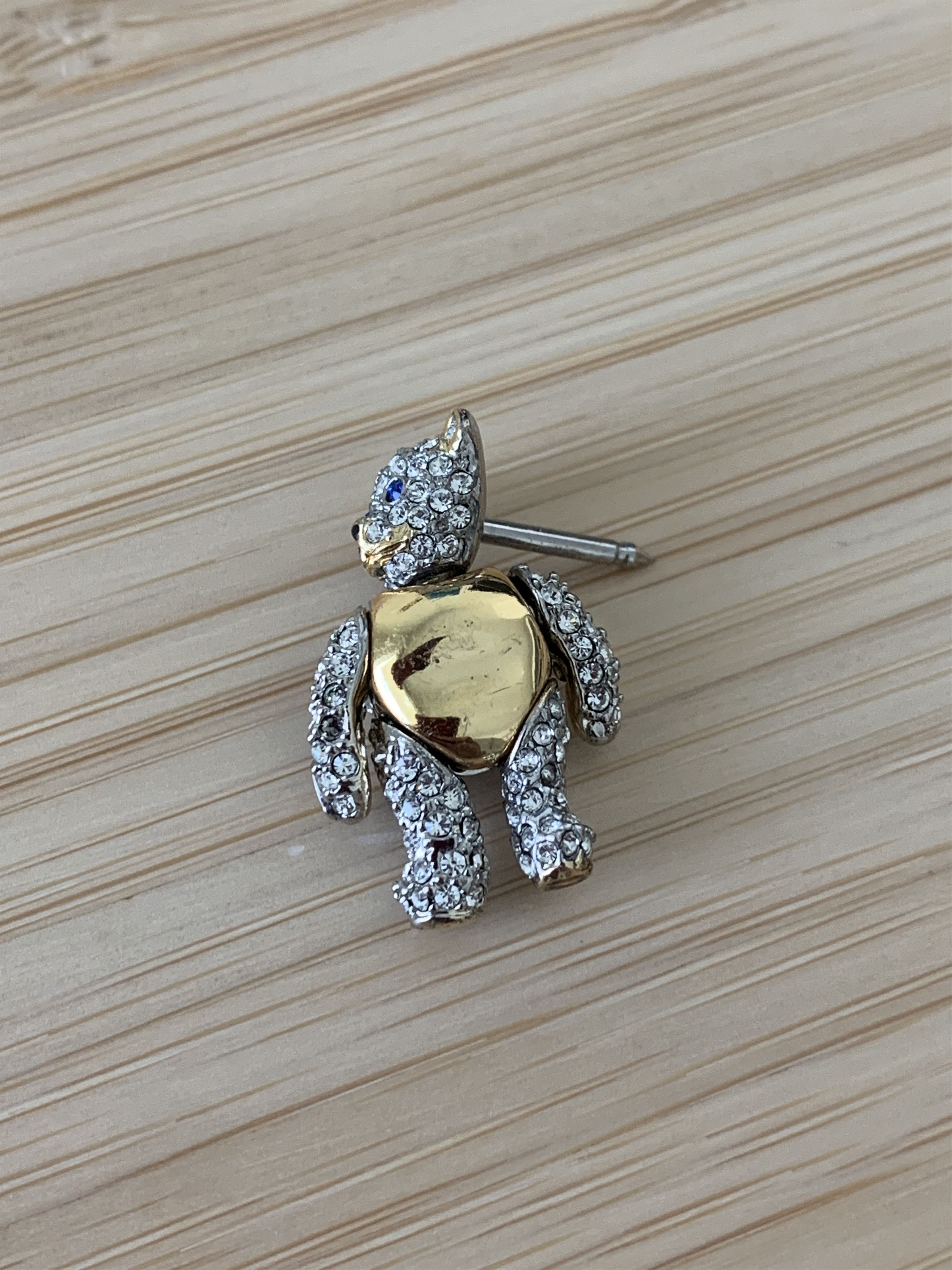 Vivienne Westwood Swarovski Covered Crystal Teddy Bear Pin or Earring Size ONE SIZE - 5 Thumbnail