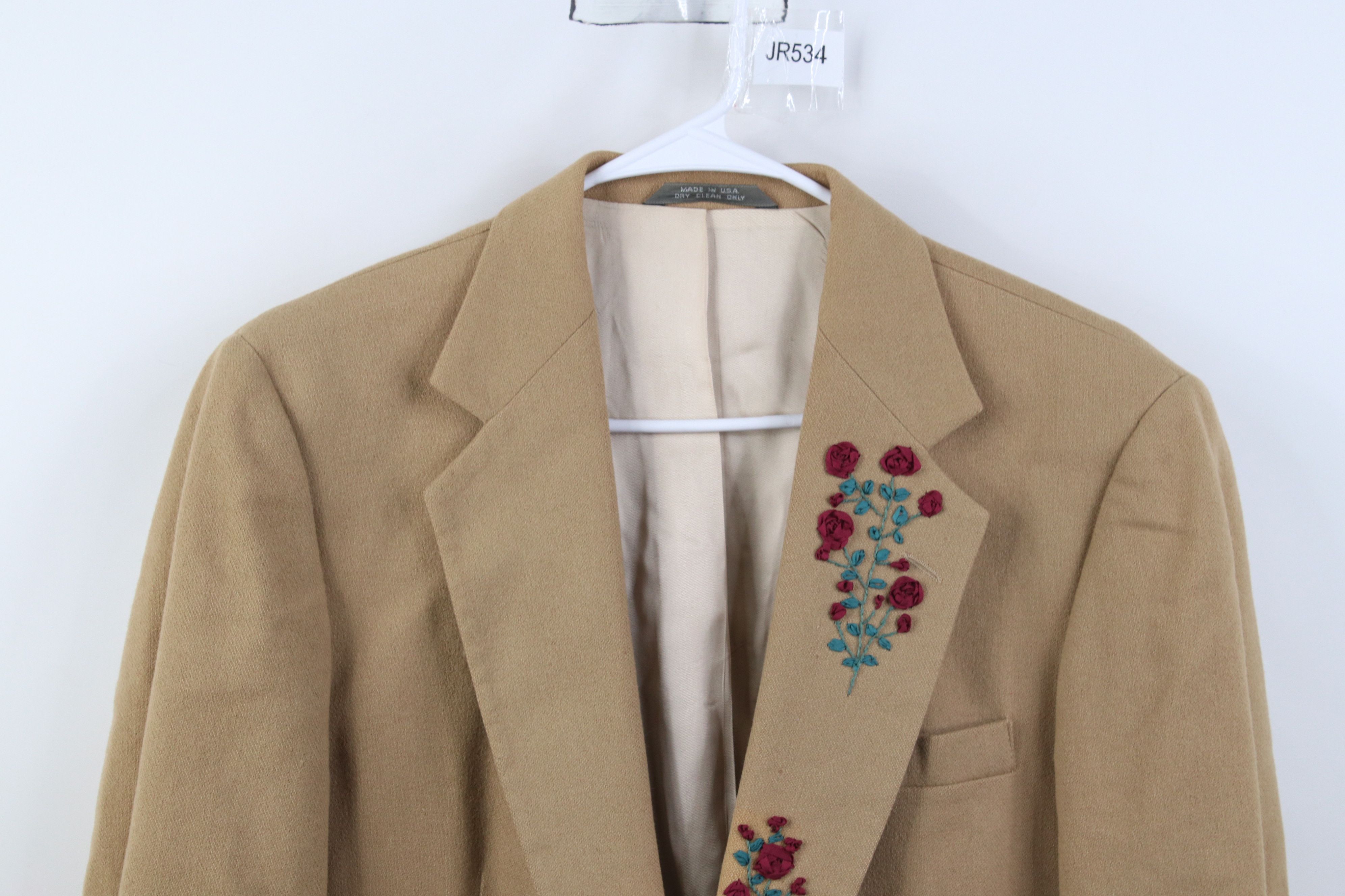 Vintage Vintage 90s Rockabilly Flower Wool Blazer Suit Jacket USA Size US XXL / EU 58 / 5 - 2 Thumbnail