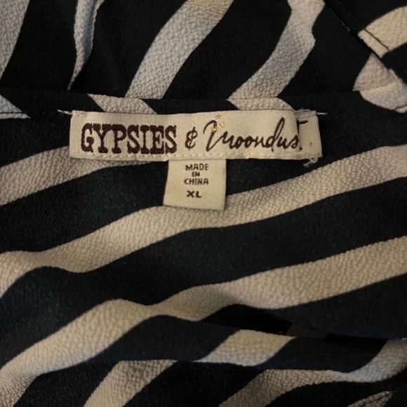 Other Black & White Stripe Jumpsuit by Gypsies & Moondust size XL Size 38" / US 16 / IT 52 - 6 Thumbnail