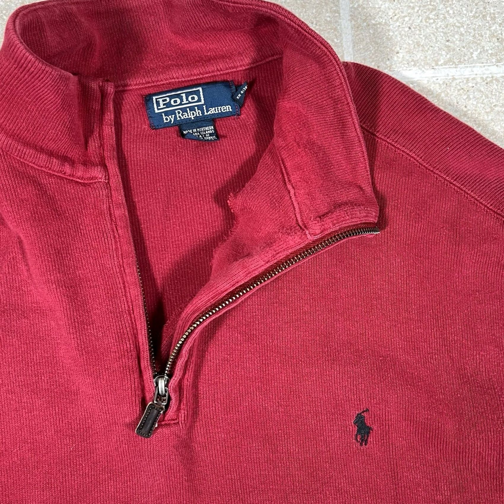 Polo Ralph Lauren VINTAGE Polo Ralph Lauren Sweatshirt 1/4 Zip Shirt Men XL Red Pullover Mens Size US XL / EU 56 / 4 - 2 Thumbnail