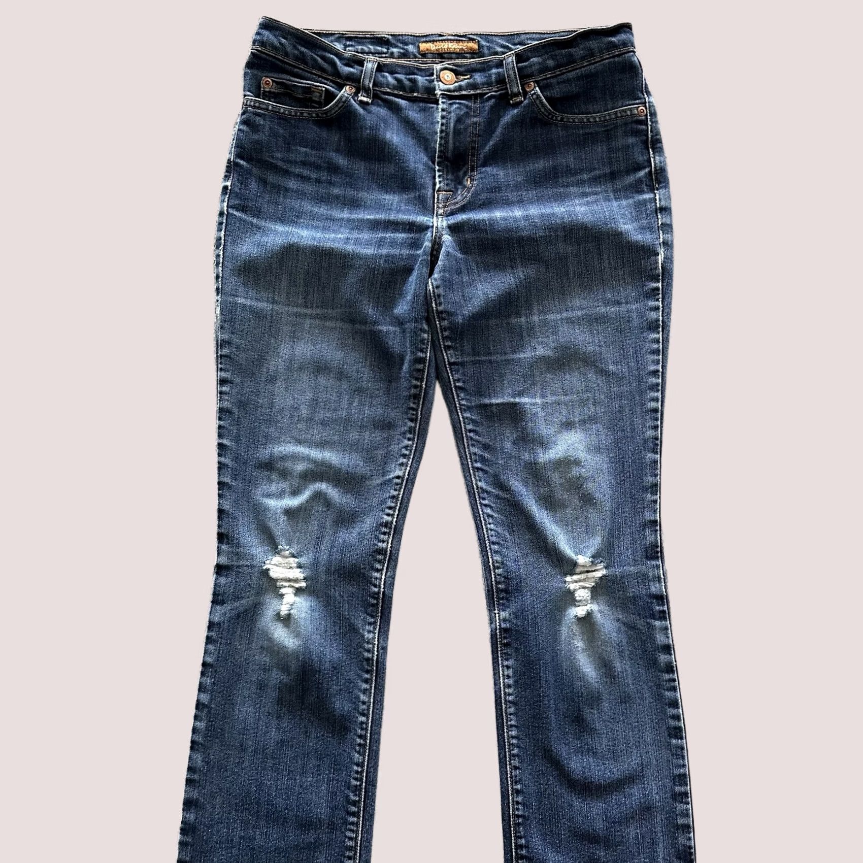 Vintage David Kahn Straight Jeans Women’s 8 Distressed Mid Blue Denim 32x33 USA Tradi tion: Jeans Womens XS-? Size 24" / US 00 / IT 34 - 1 Thumbnail
