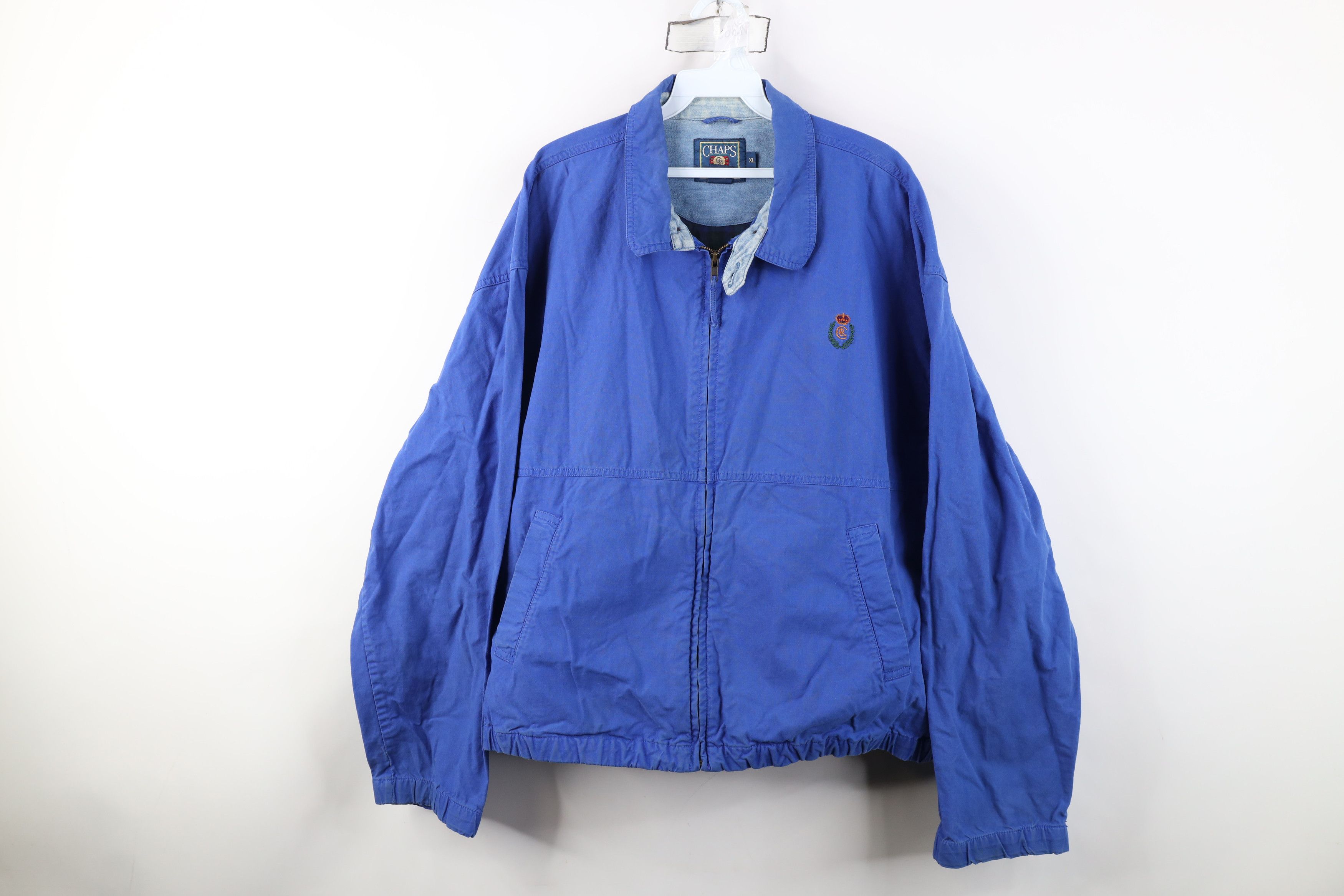 Ralph Lauren Vintage 90s Chaps Ralph Lauren Crest Cafe Bomber Jacket Blue Size US XL / EU 56 / 4 - 1 Thumbnail