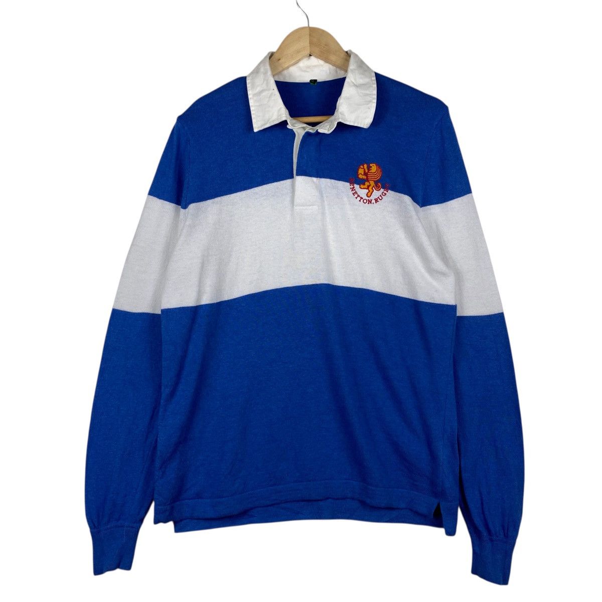 Benetton 💥 VTG BENETTON POLO RUGBY SHIRT Size US L / EU 52-54 / 3 - 1 Thumbnail
