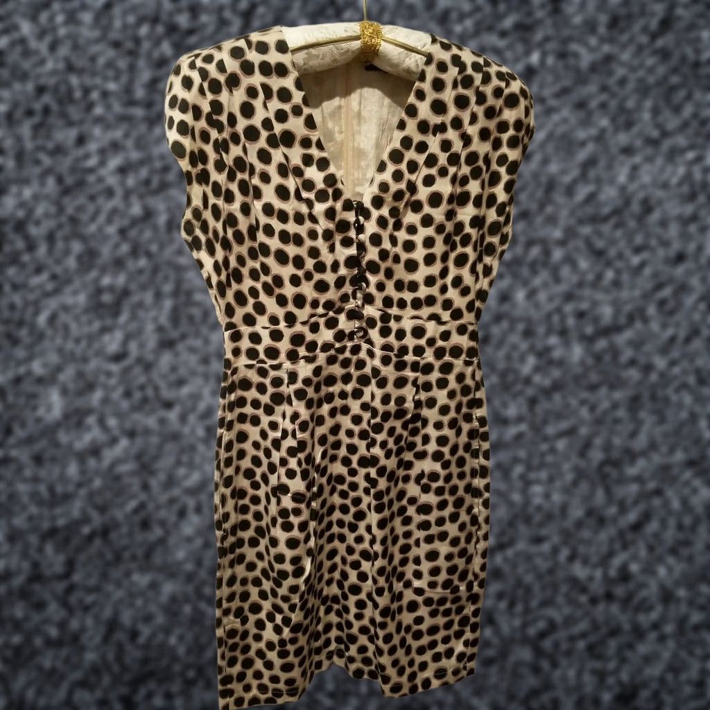 Vintage VINTAGE Great Plains London V-Neck Animal Print Pleated Sheath Dress Cap Sleeve XS Size XS / US 0-2 / IT 36-38 - 1 Thumbnail