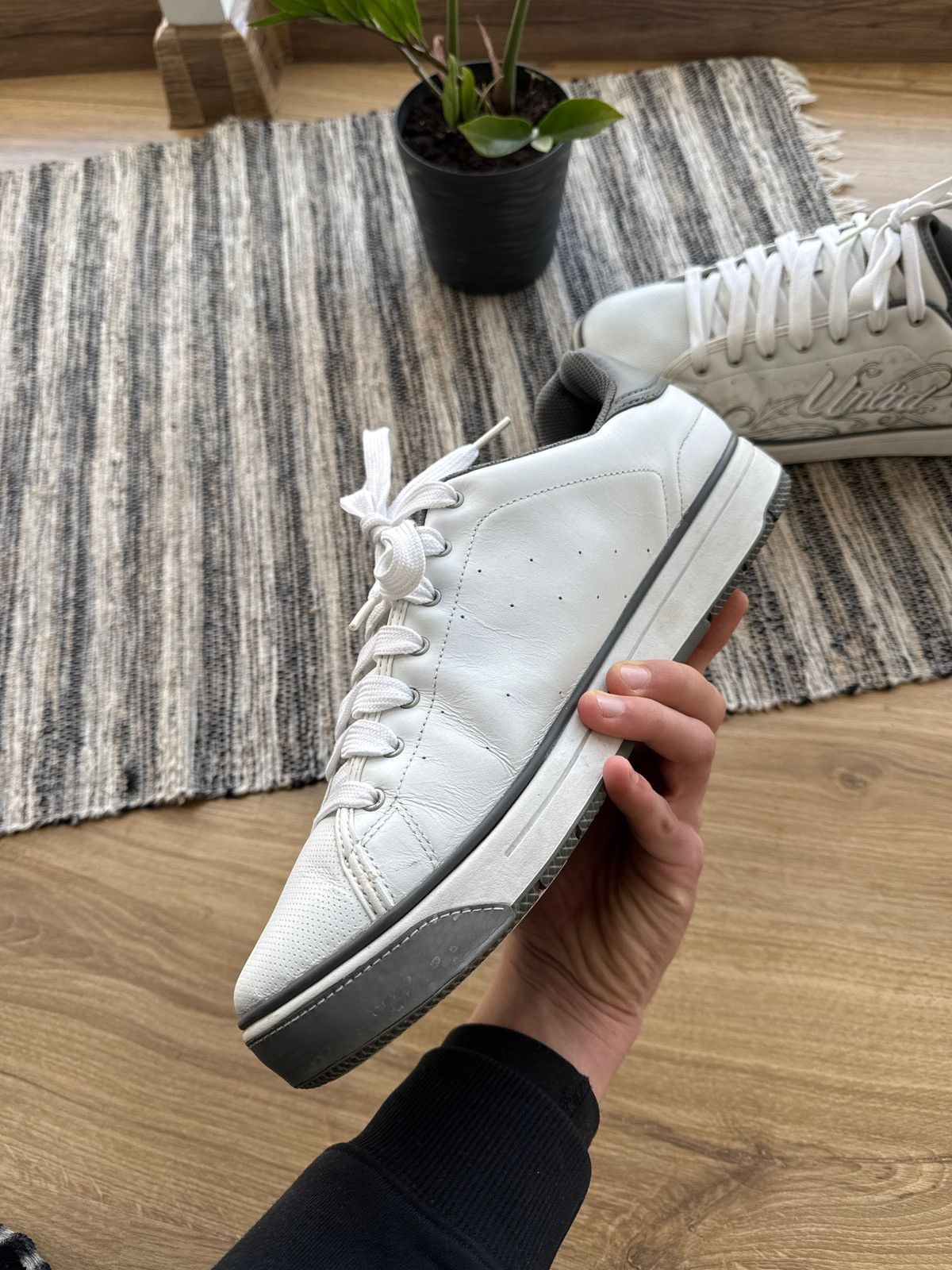 Ecko Unltd. × Vintage Ecko Unltd. Big logo Y2K Leather white sneakers shoes Size US 13 / EU 46 - 5 Thumbnail
