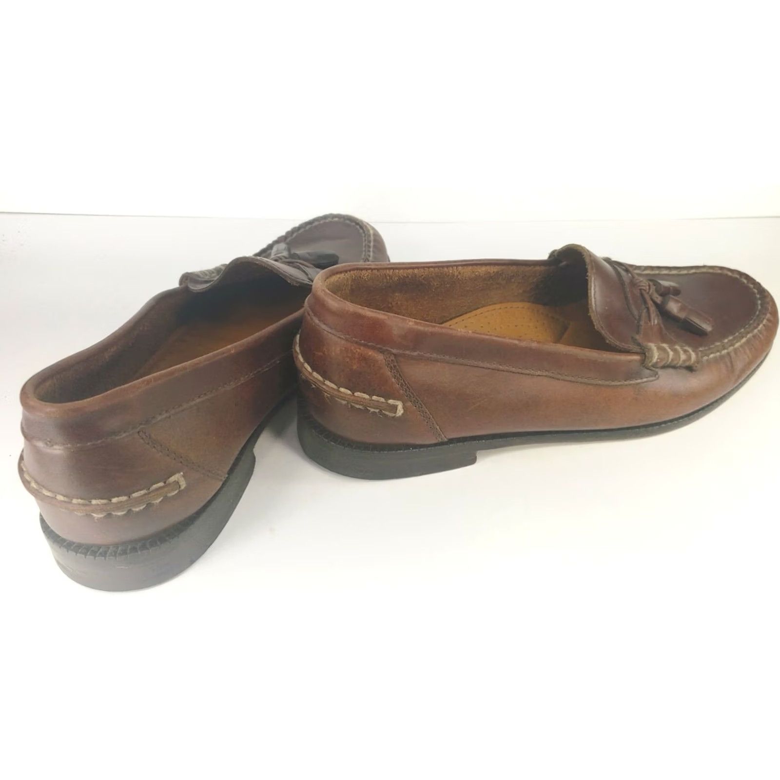 Florsheim Florsheim Brown Leather Loafers Men's 8M Tasseled Slip On Casual Round Toe Cushioned Arch Support Size US 8 / EU 41 - 4 Thumbnail