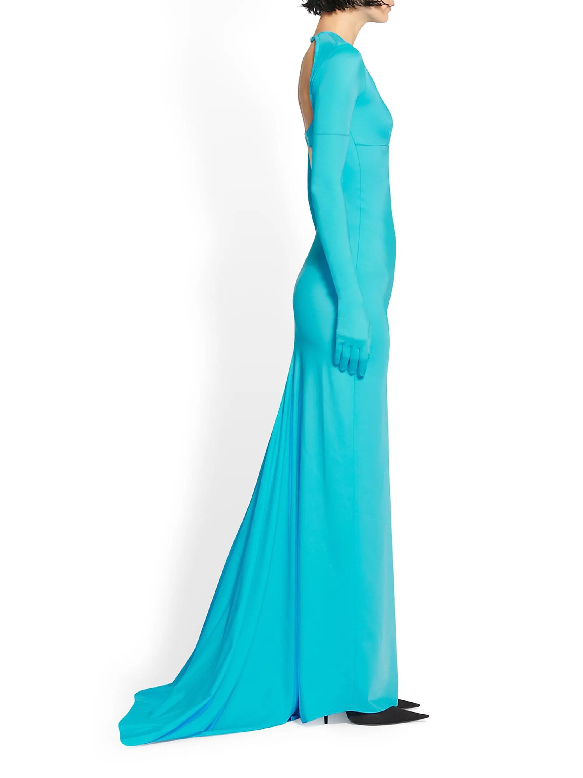 Balenciaga o1s1rm1125 Swimsuit Gown in Blue Size L / US 10 / IT 46 - 2 Thumbnail