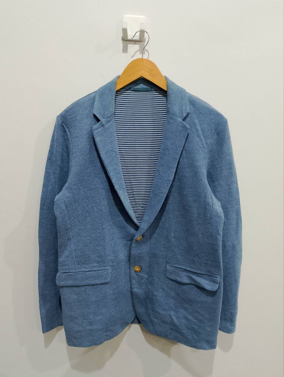 Japanese Brand GREEN LABEL RELAXING Japan Blue Stripe Casual Blazer Size 40R - 1 Thumbnail