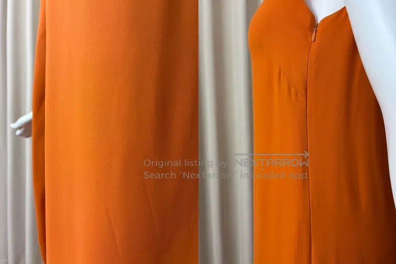 Valentino Valentino Orange silk ruffled long dress Size S / US 4 / IT 40 - 9 Thumbnail