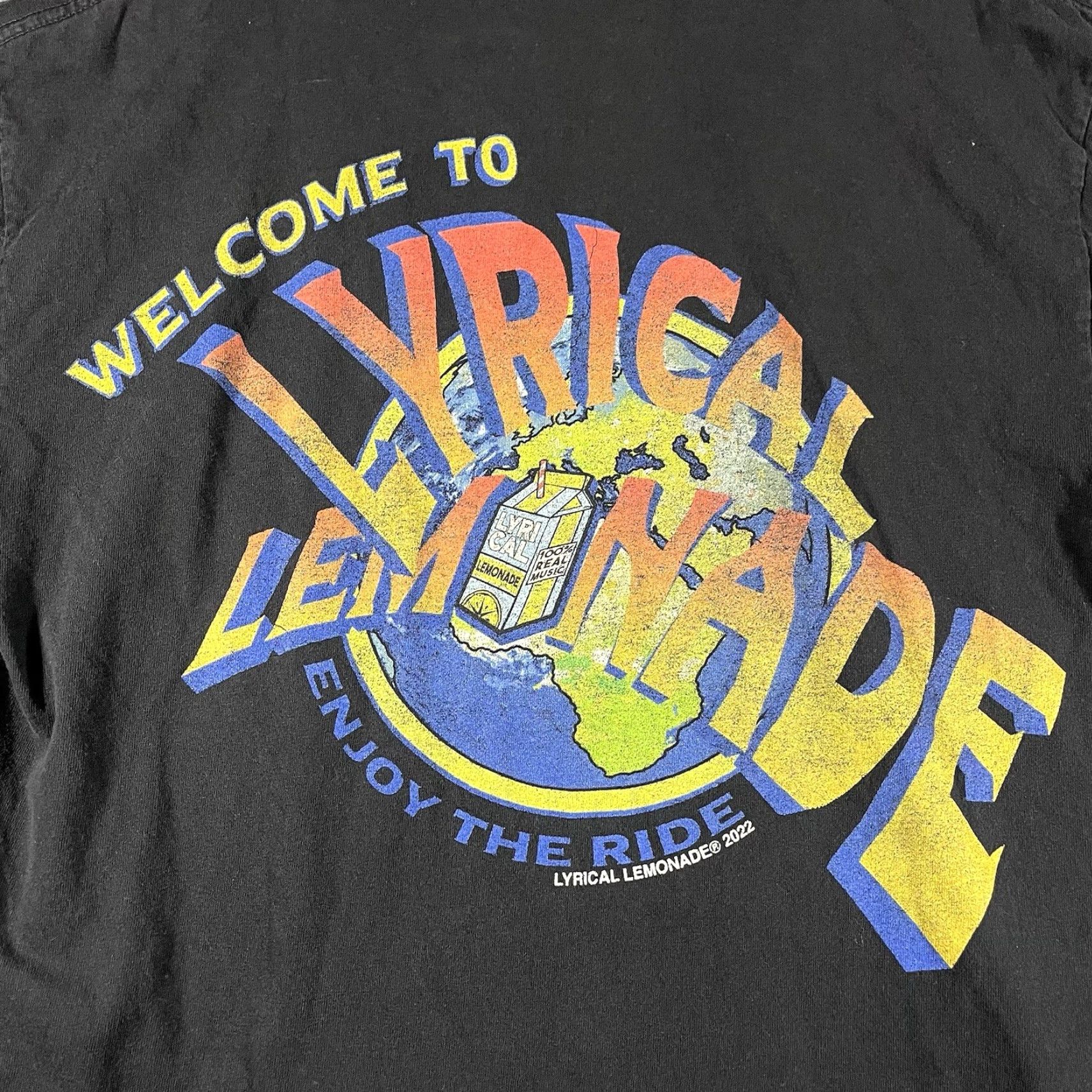 Doublet Lyrical Lemonade T Shirt Black Mens Medium Enjoy The Ride Double-Sided Graphic Crew Neck Short Sleeve Shirt Mens Medium Black Graphic Print 2020s Size US M / EU 48-50 / 2 - 2 Thumbnail