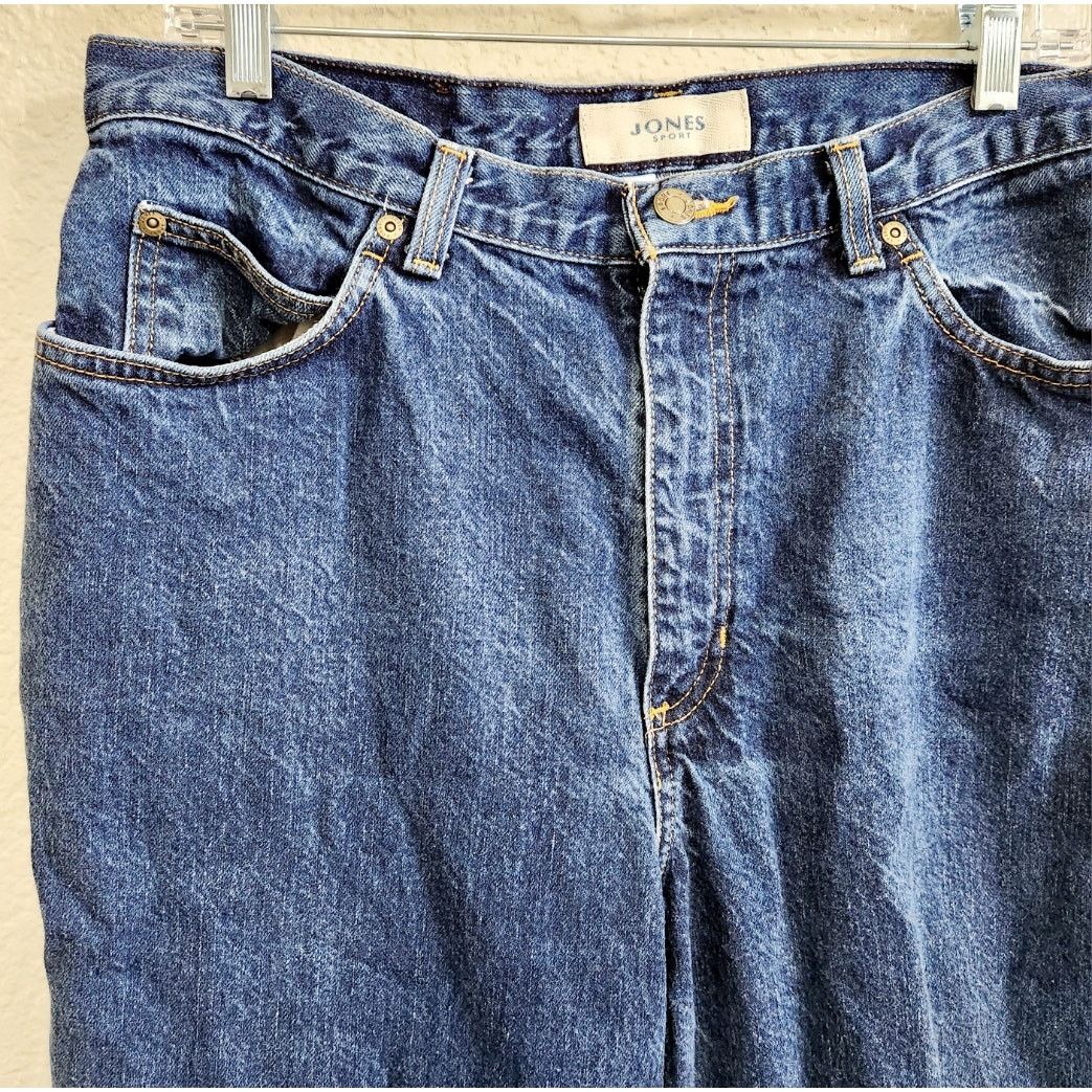 Other Jones Sport Blue Denim Boyfriend Jeans 16 Straight Leg Size 38" / US 16 / IT 52 - 2 Thumbnail