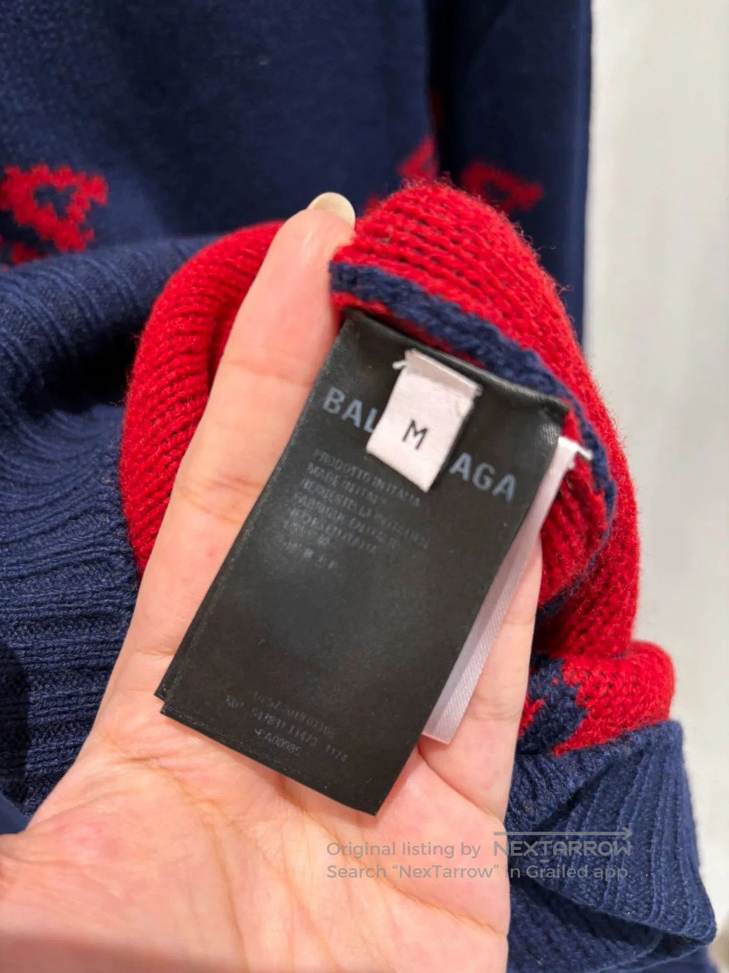 Balenciaga Balenciaga Navy Blue Full Bullet Screen Wool Sweater. Size US M / EU 48-50 / 2 - 5 Thumbnail