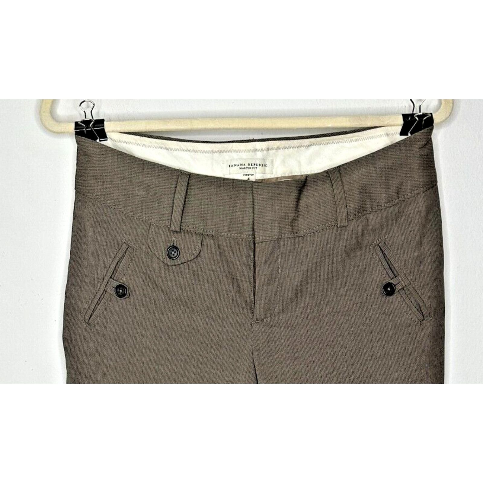 Banana Republic Banana Republic Brown Martin Fit Wide Leg Cuffed Trouser 4 Size 27" / US 4 / IT 40 - 4 Thumbnail