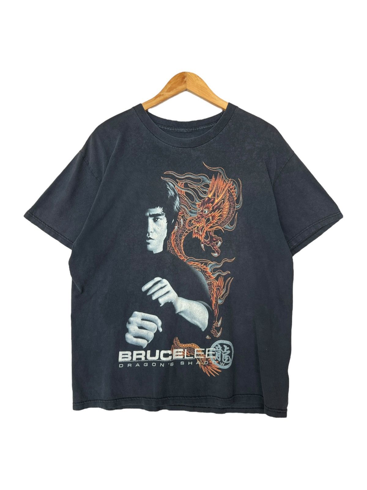 Vintage Vintage Bruce Lee Dragon Movie Sunfaded Black Tees Size US L / EU 52-54 / 3 - 1 Thumbnail