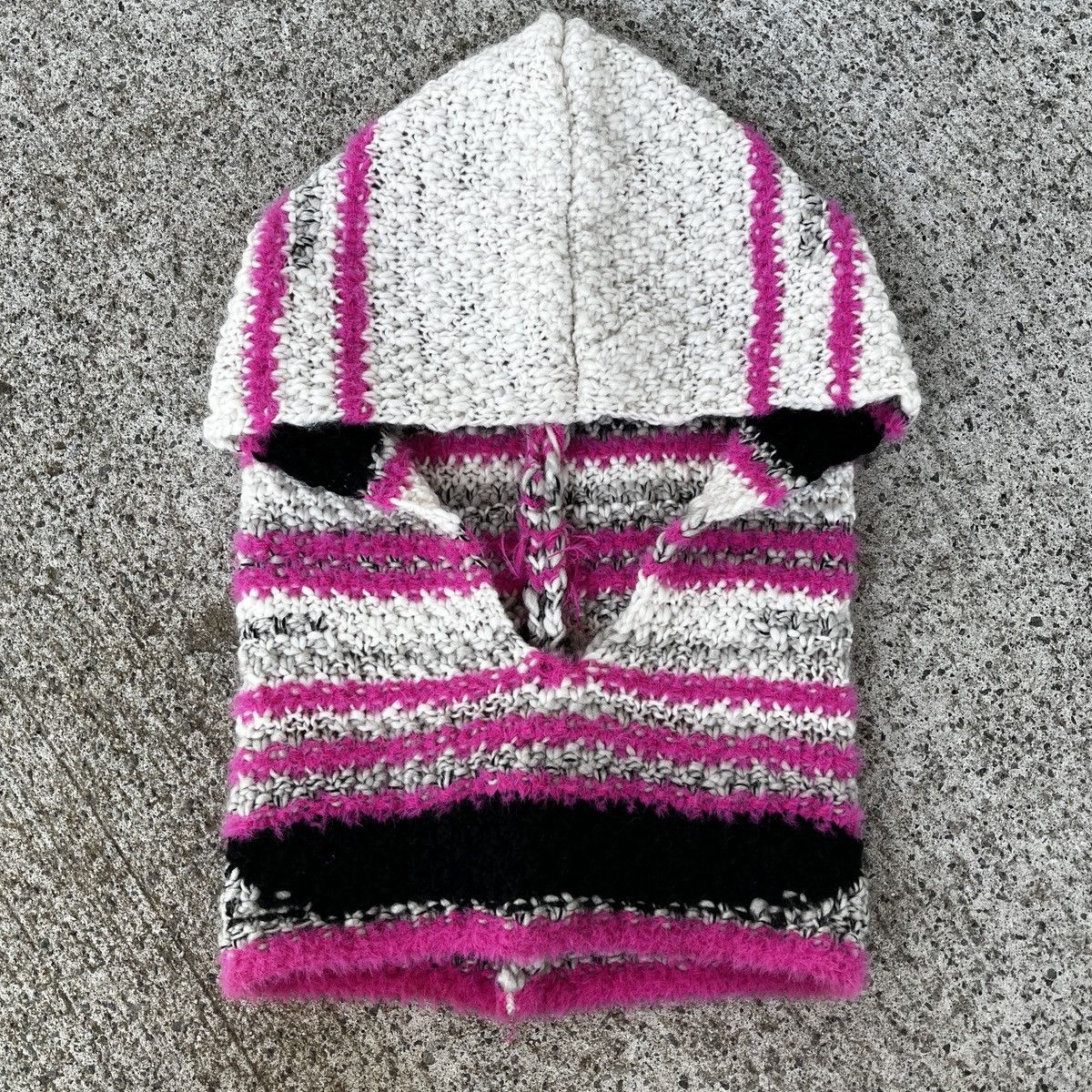 Vintage Pink & White Crochet Balaclava Ski Mask Size ONE SIZE - 1 Thumbnail