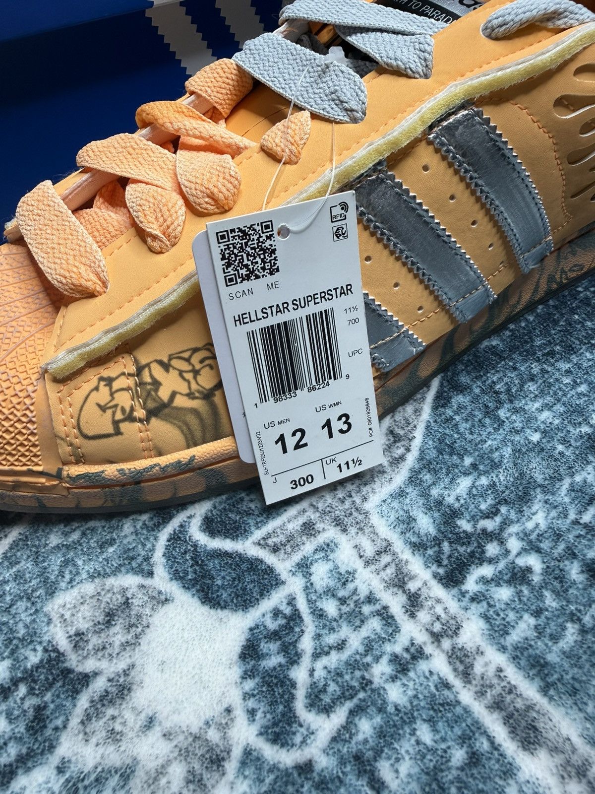 Adidas × HELLSTAR Hellstar x Adidas Superstar “Hazy Orange” Size US 12 / EU 45 - 13 Thumbnail