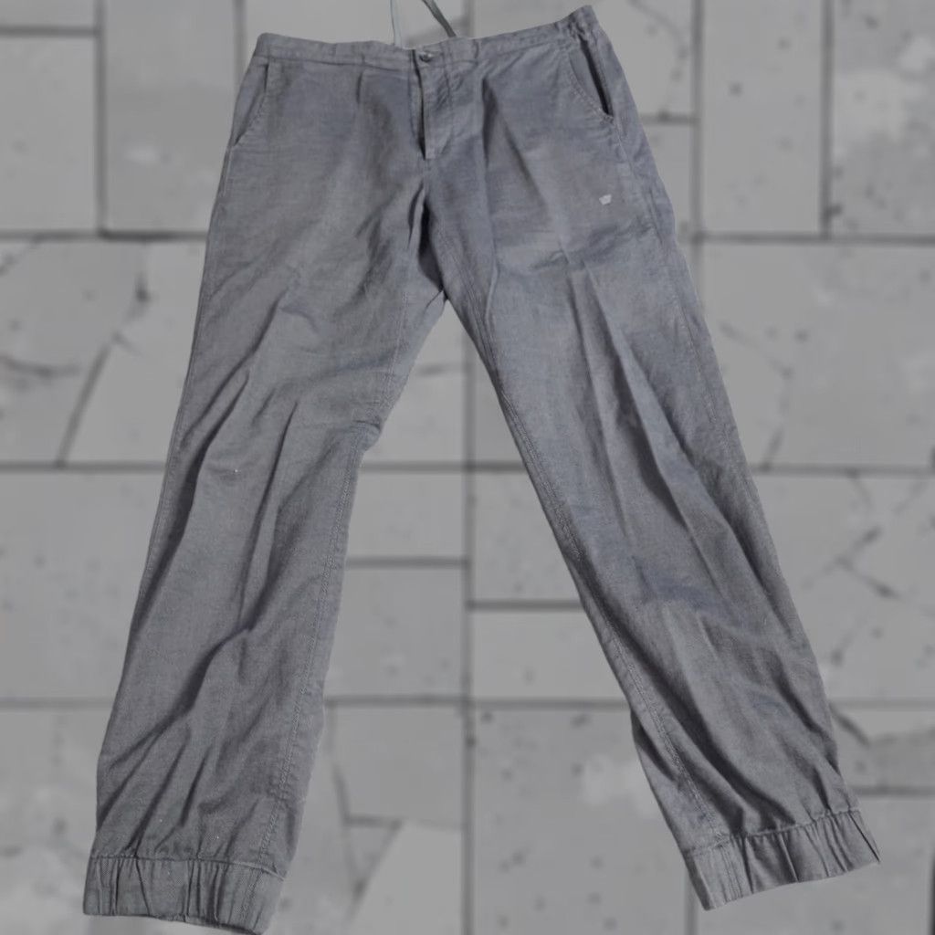 Vintage Mack Weldon Gray L Stretch Waist Jogger Cuff Drawstring Pants Men Regular 28in Inseam Solid Front Flat Front Cotton Blend Jogger Style Size US 33 - 1 Thumbnail