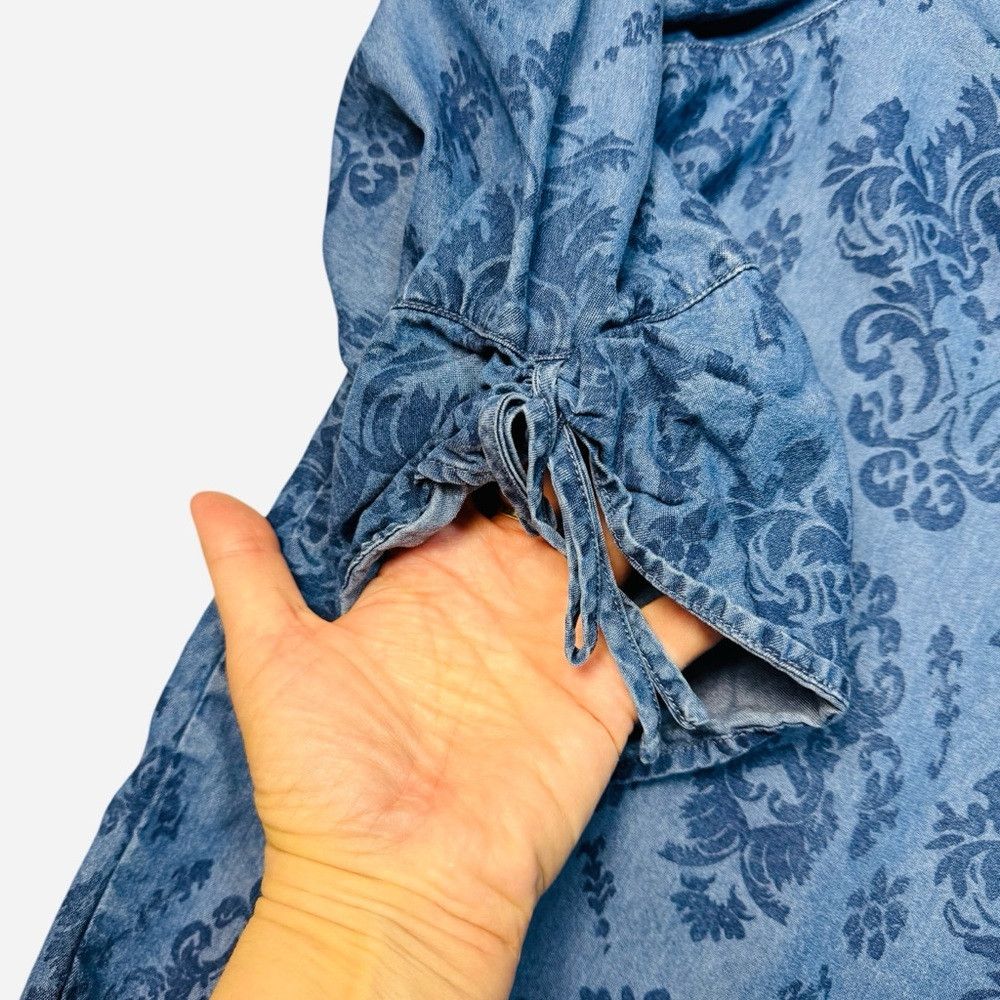 Other Alfred Dunner Button Front Drawstring Sleeve Denim Floral S Size XL / US 12-14 / IT 48-50 - 4 Thumbnail