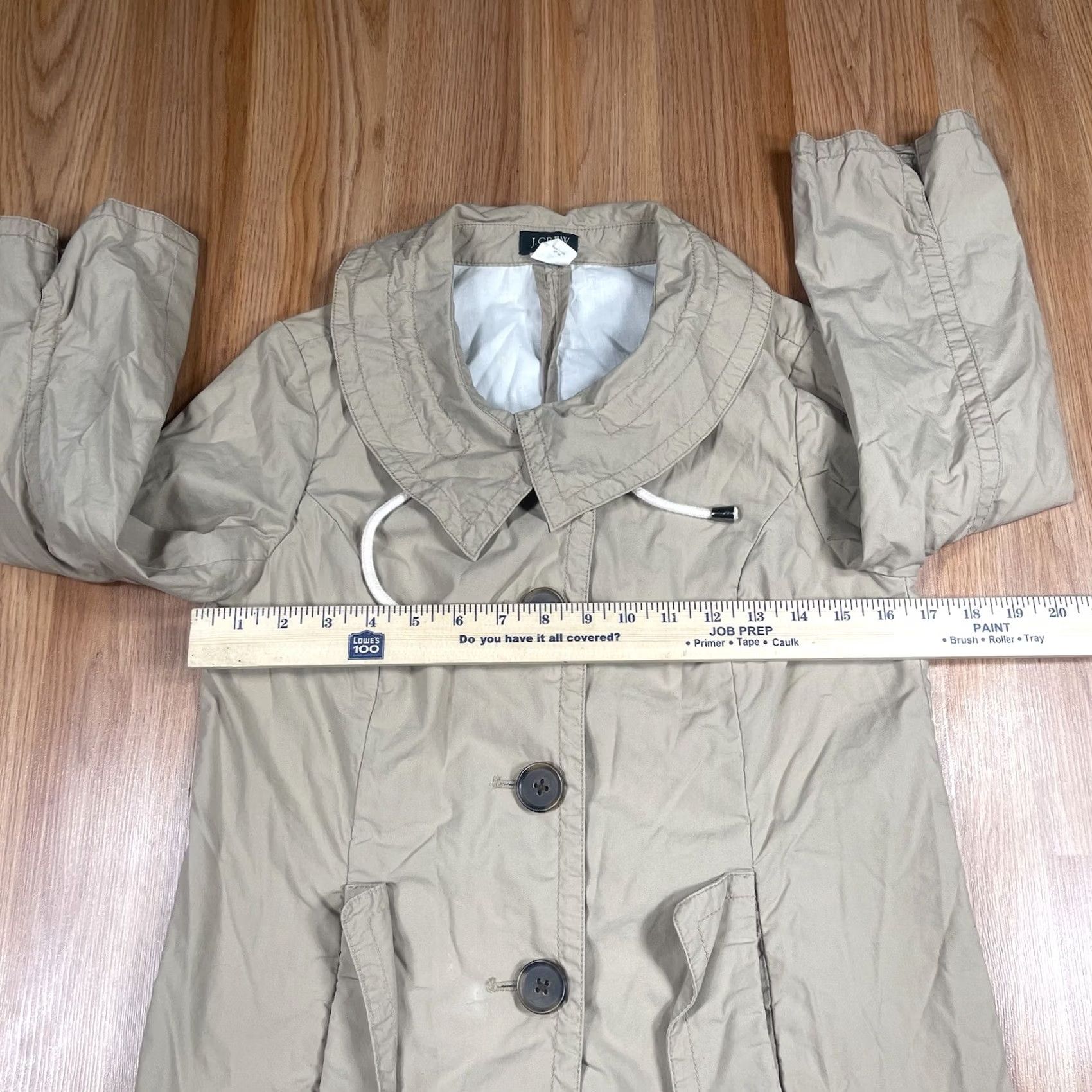 Rains J Crew Jacket Womens Size 0 Front Button Lined Rain Coat Beige 100% Cotton Shirt Jacket Womens Size 0 Beige Jacket Size XS / US 0-2 / IT 36-38 - 5 Thumbnail