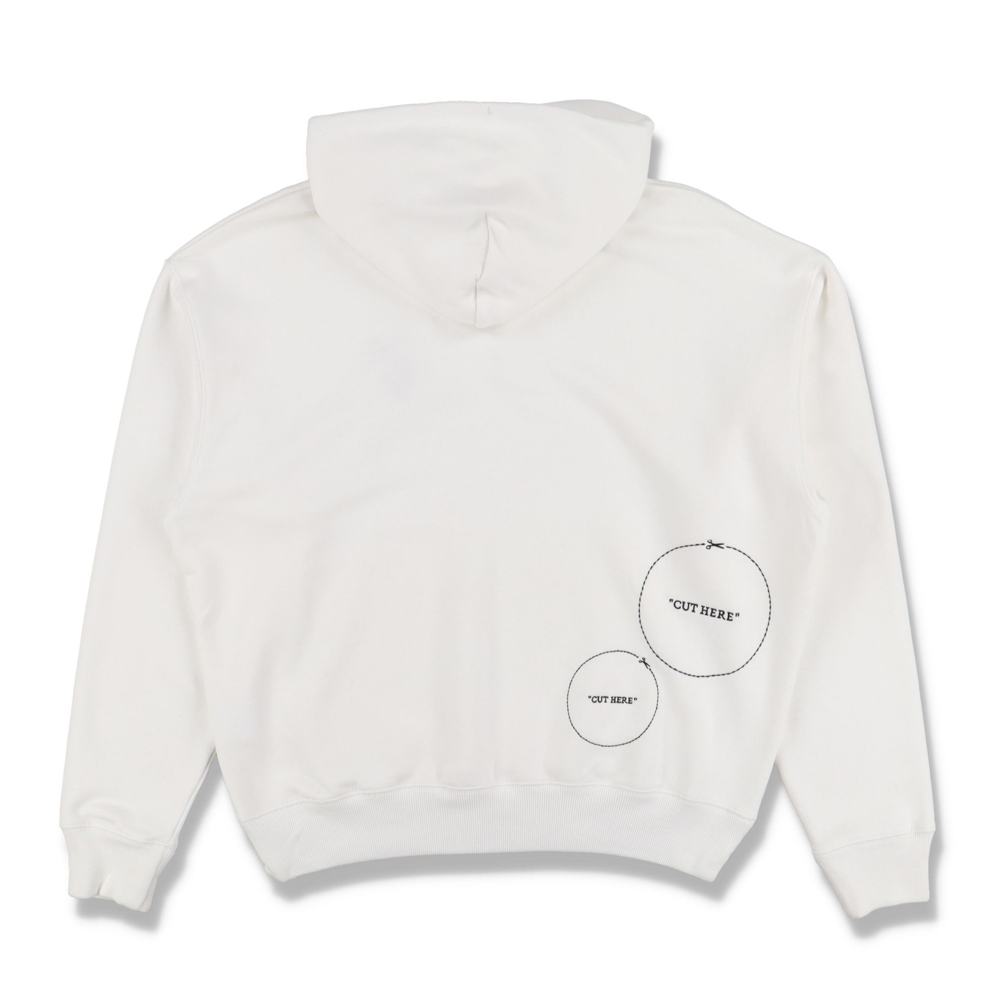 Off-White White Embroidered Cut Here Logo Oversized Skate Hoodie Size XS / US 0-2 / IT 36-38 - 9 Thumbnail
