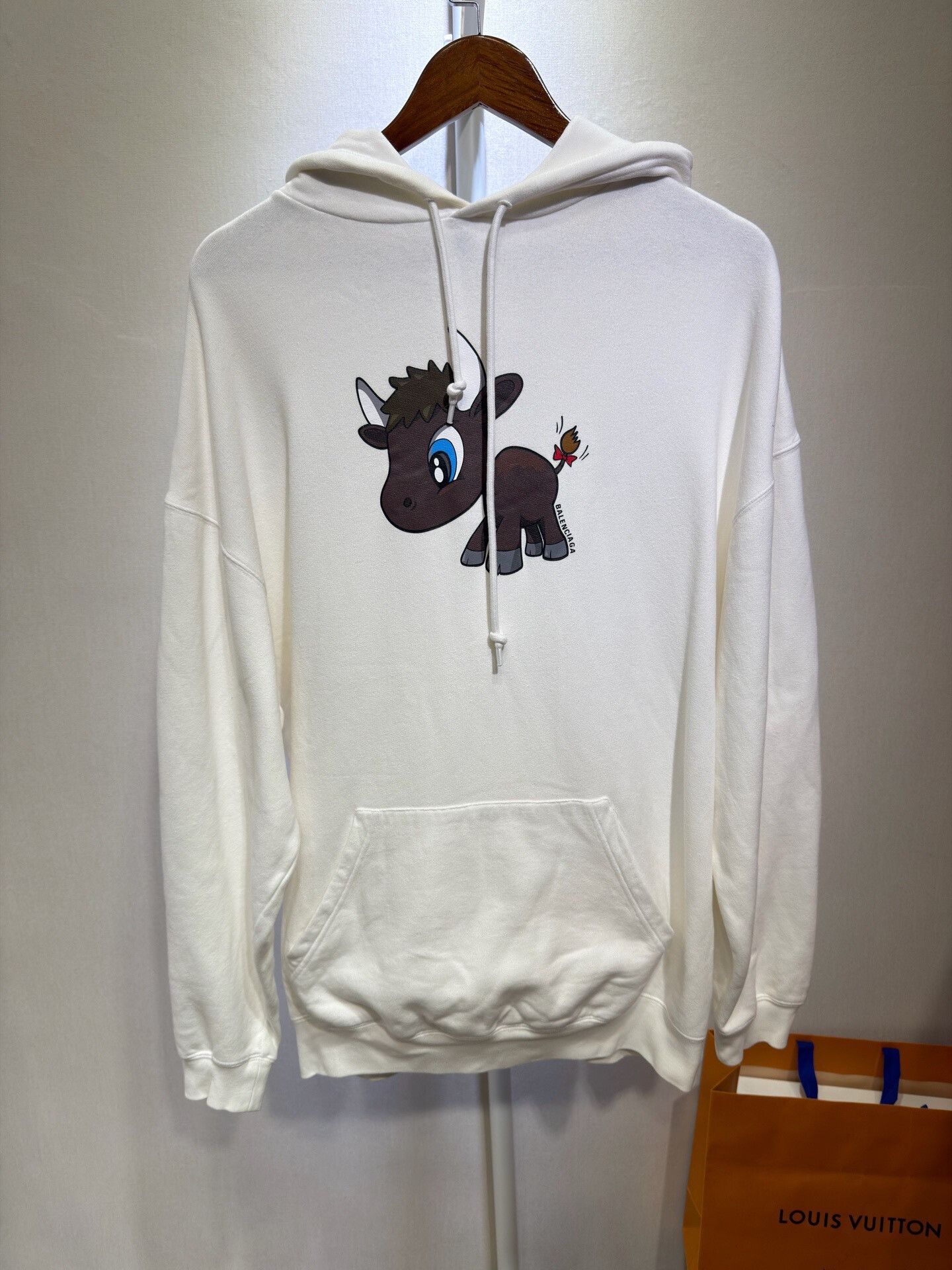 Balenciaga Balenciaga White Cartoon Hooded Sweatshirt Size S / US 4 / IT 40 - 1 Thumbnail
