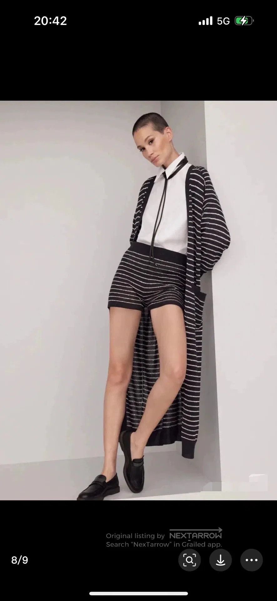 Brunello Cucinelli Brunello Cucinelli Black Striped Sequin Shorts. Size US 26 / EU 42 - 8 Thumbnail