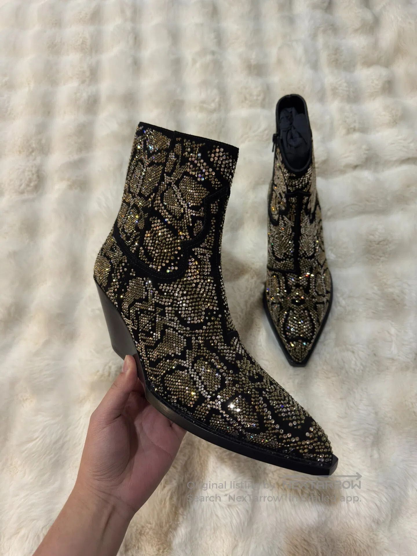Celine CELINE Diamond Encrusted Snake Print Men's Boots| Size US 10 / EU 43 - 2 Thumbnail