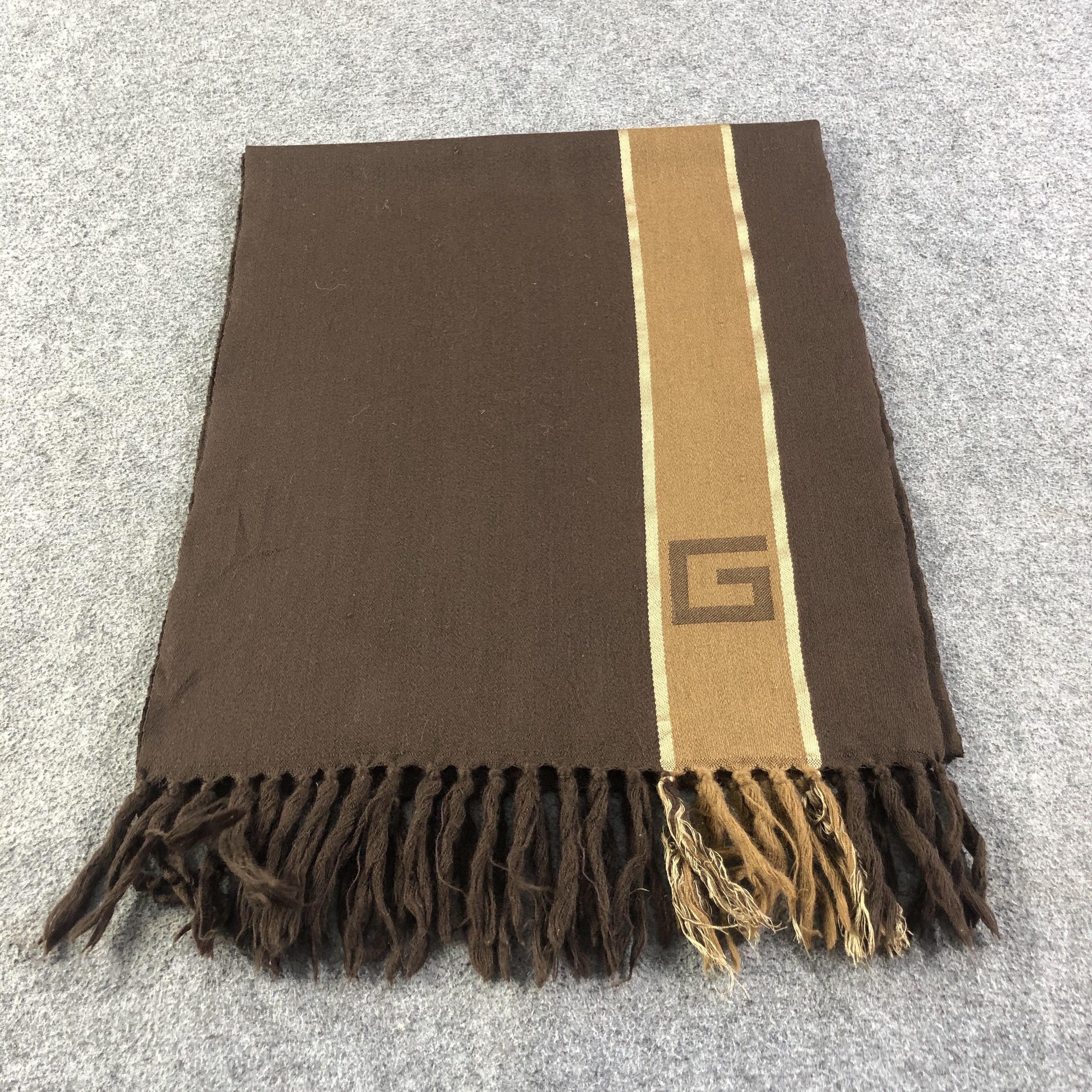 Japanese Brand Gucci Wool/Silk Scarf Muffler V1126 Size ONE SIZE - 2 Thumbnail
