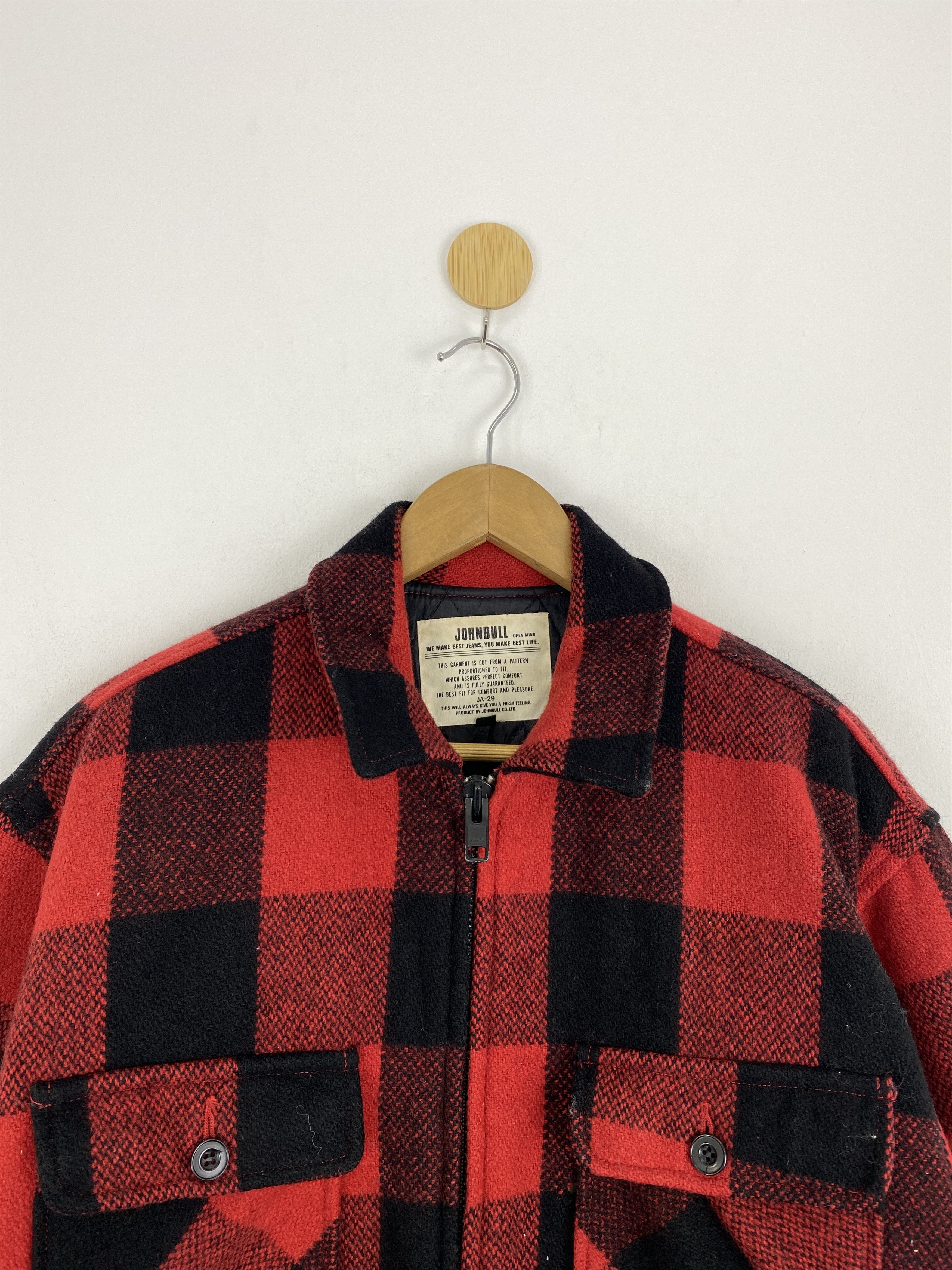 If Six Was Nine Vintage John Bull Shadow Plaid Zipper Flannel Jacket MJ0056 Size US L / EU 52-54 / 3 - 3 Thumbnail