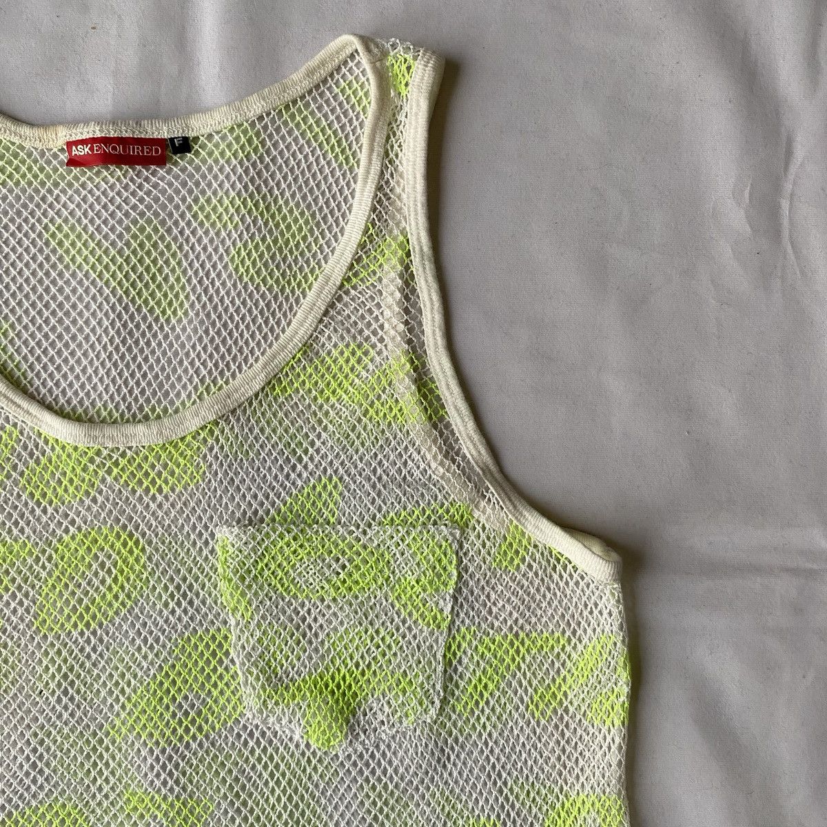 Japanese Brand ASK ENQUIRED Tank Top Mesh Neon LGB Style Size US M / EU 48-50 / 2 - 5 Thumbnail
