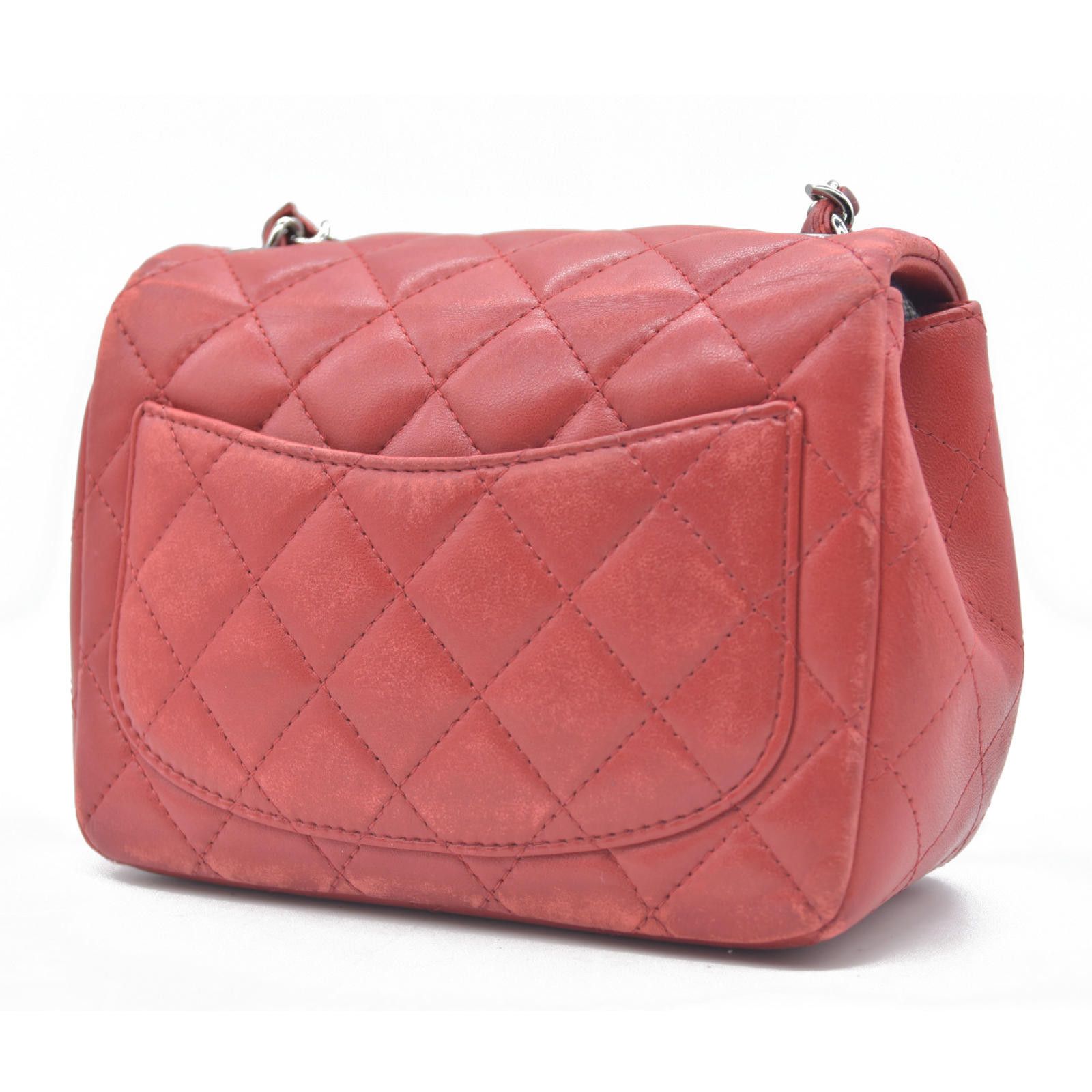 Chanel $5200 Chanel Classic Mini Square Flap Bag Red Size ONE SIZE - 8 Thumbnail
