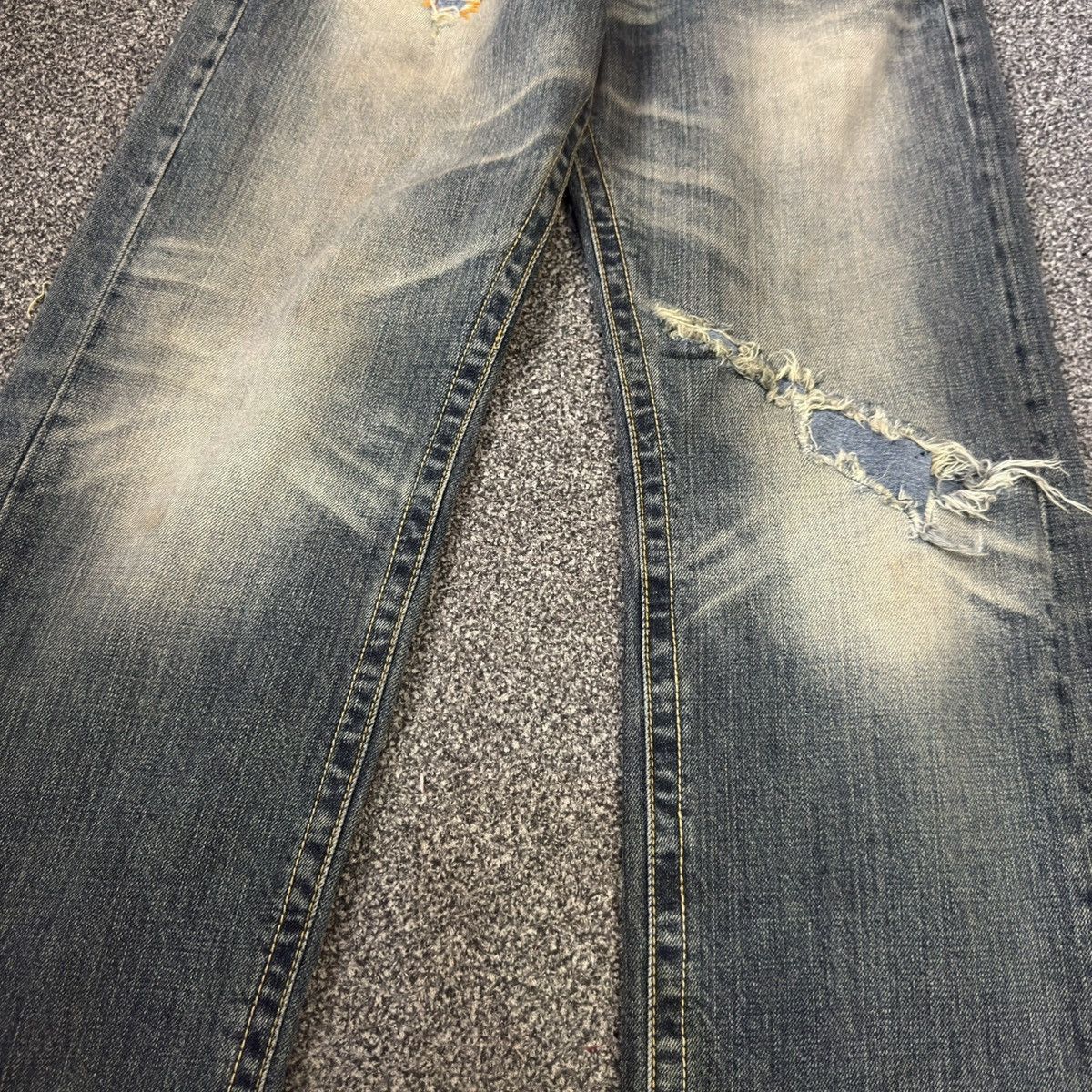 Japanese Brand Vintage Boot Cut Japanese Distressed Trim Studded Denim Size US 31 - 5 Thumbnail