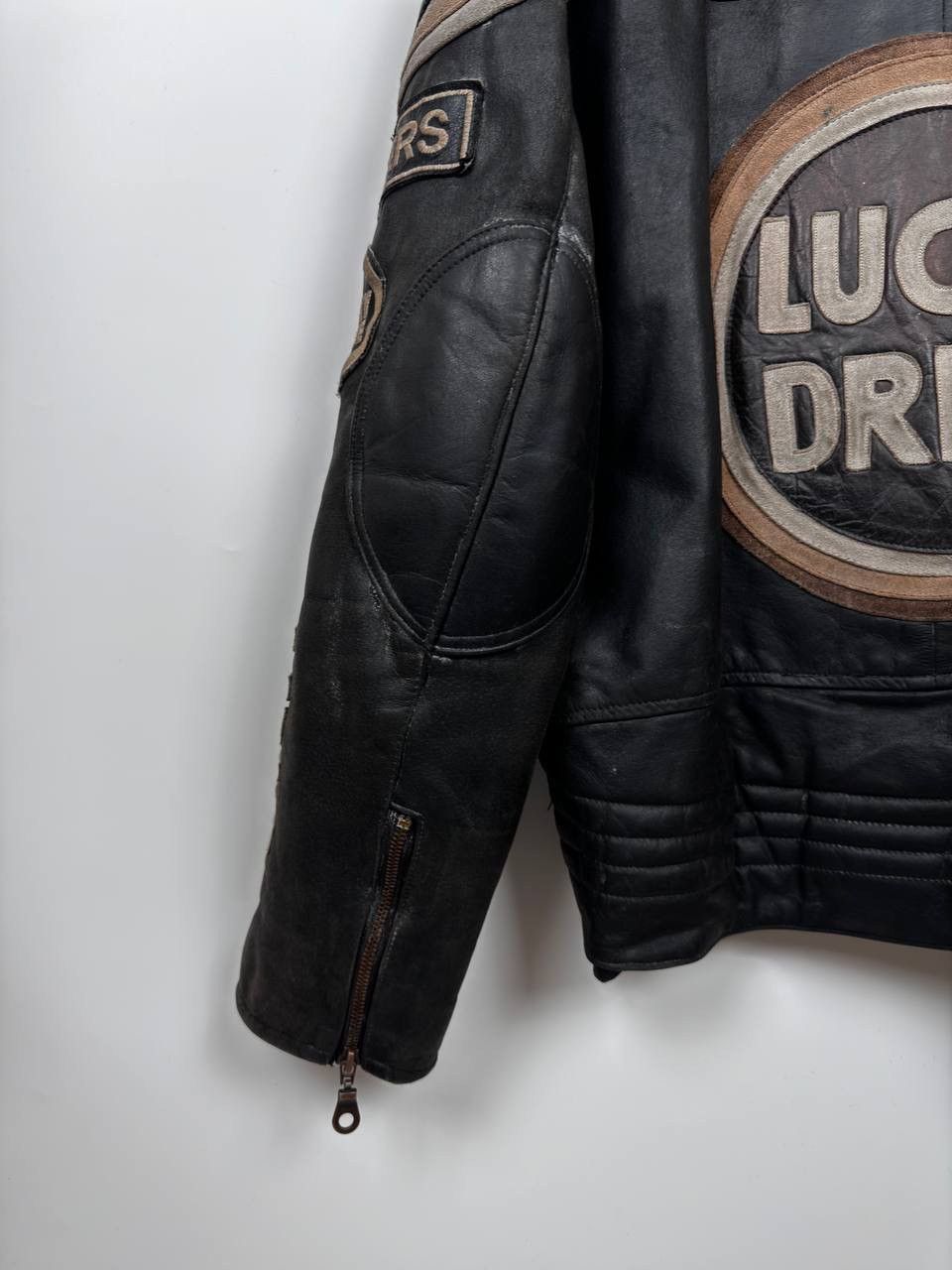 Vintage Vintage Lucky Drive Racing Leather Jacket Size US XXL / EU 58 / 5 - 7 Thumbnail