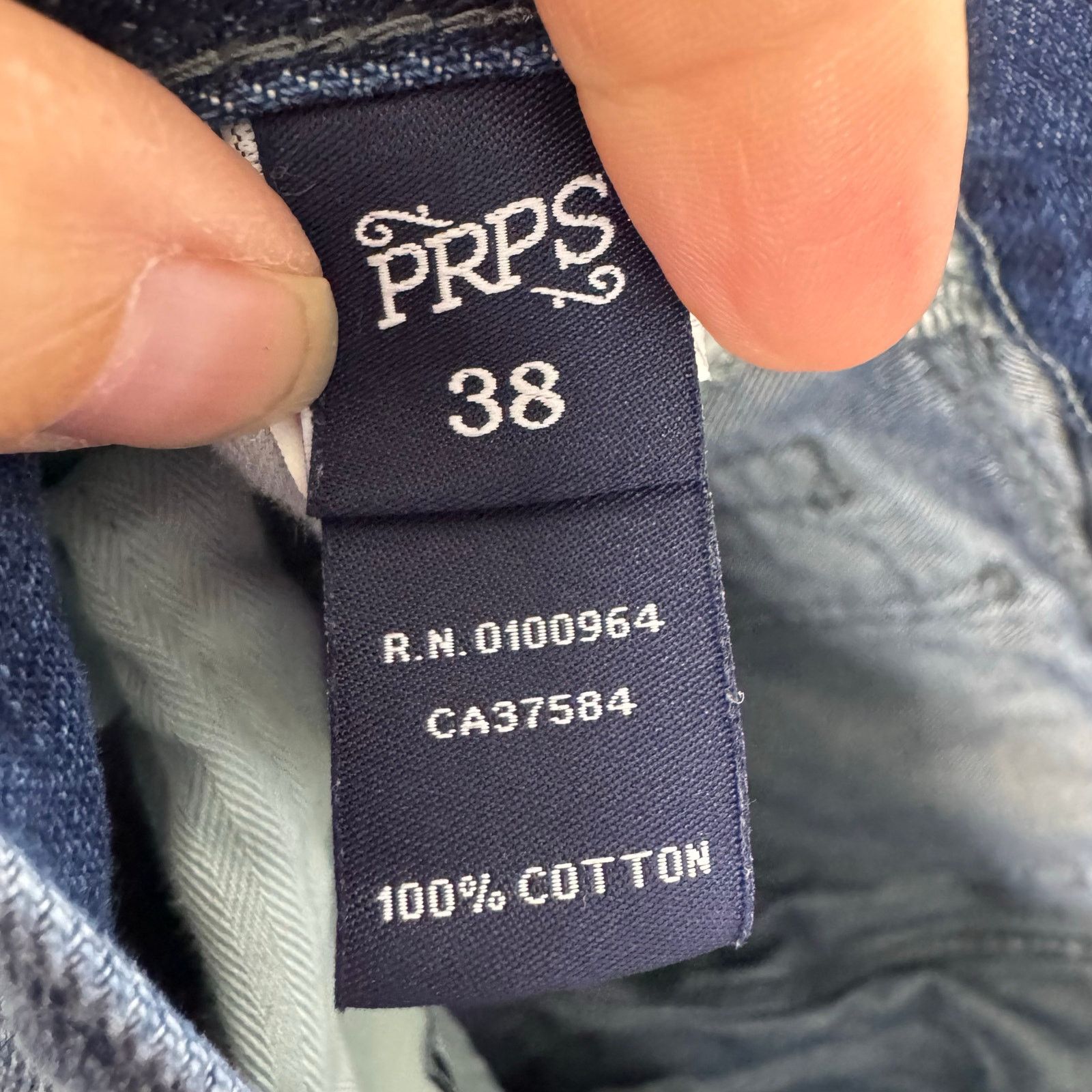 Prps PRPS Goods & Co Distressed Button Fly Jeans Mens 38 Straight Size US 38 / EU 54 - 8 Thumbnail