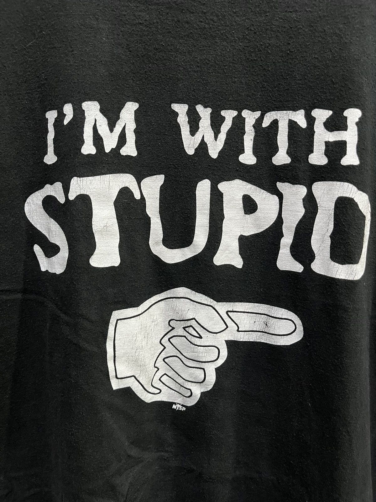 Vintage I’m with STUPID Funny Parody Tee 90s Size US XL / EU 56 / 4 - 2 Thumbnail