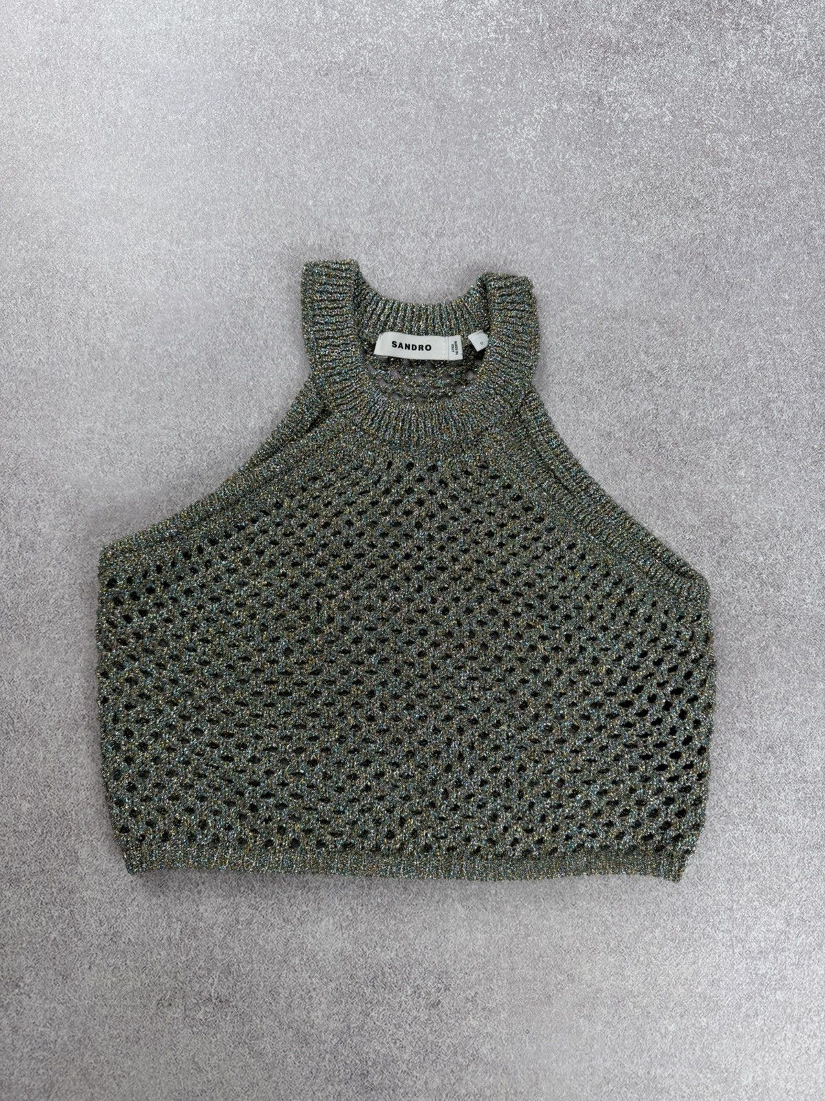 Sandro Sandro Cropped Crochet Top Multicolor Size 0 Size XS / US 0-2 / IT 36-38 - 1 Thumbnail