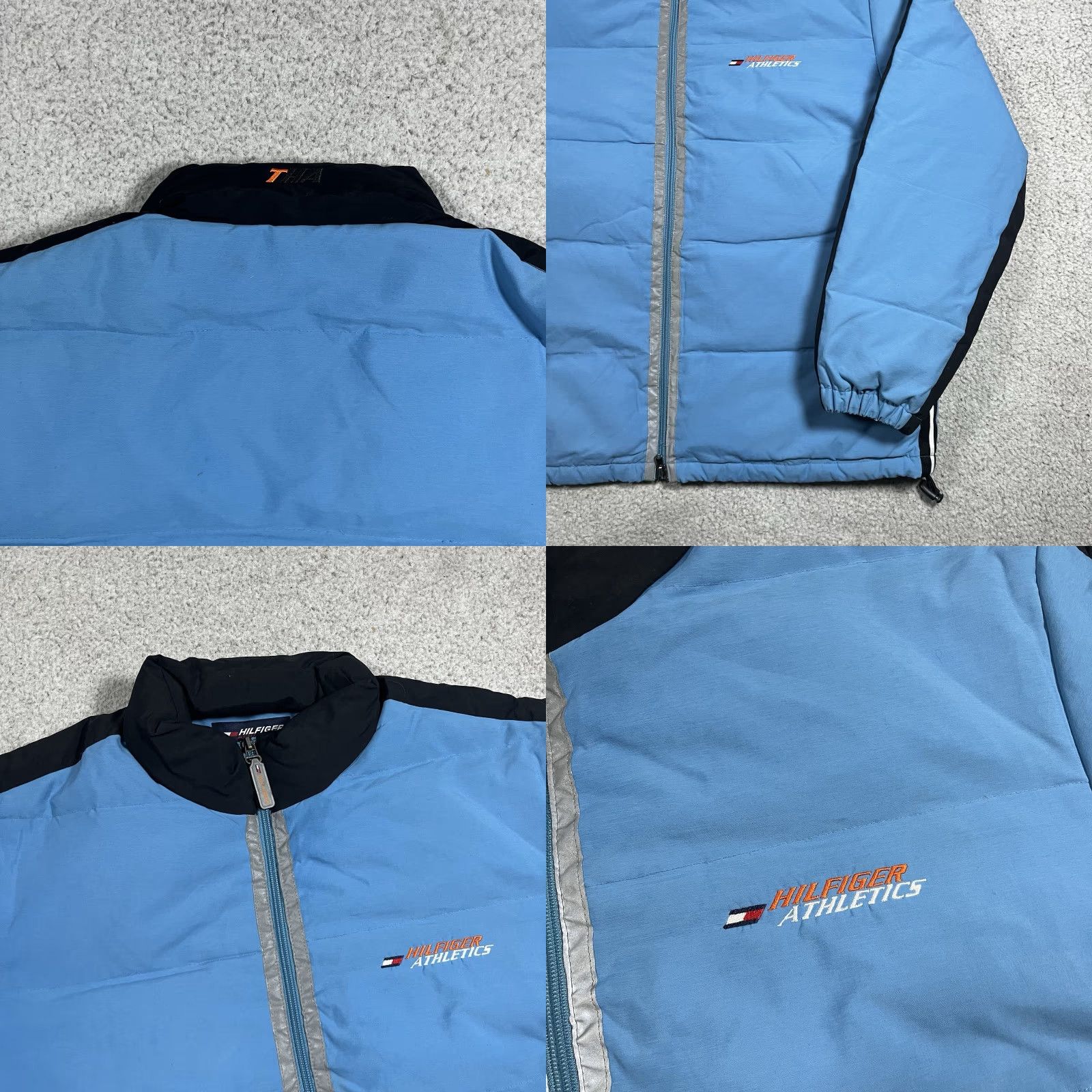 Tommy Hilfiger VINTAGE Tommy Hilfiger Jacket Mens L Blue 3M Stripe Puffer Coat 90s Goose Down Size US L / EU 52-54 / 3 - 8 Thumbnail