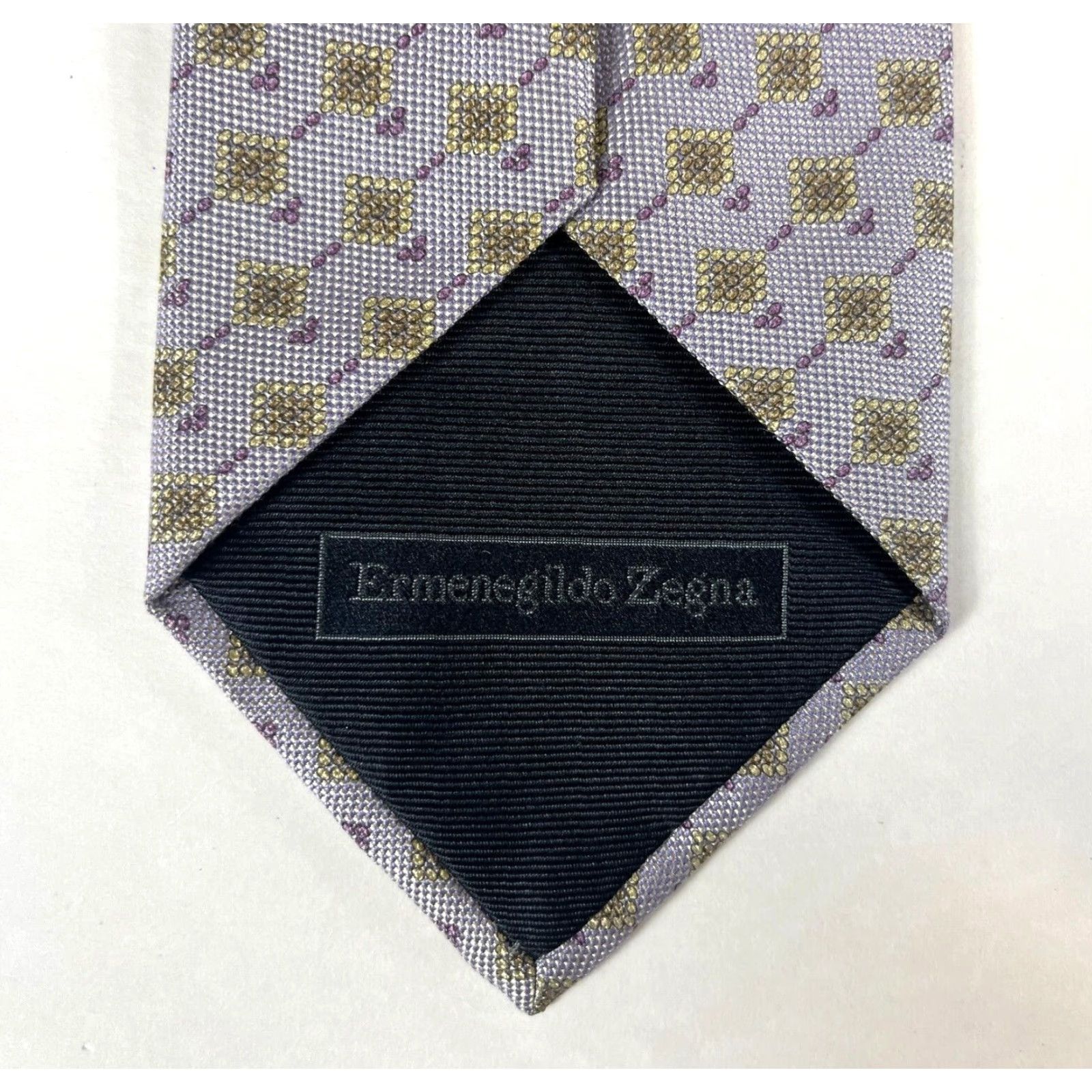 Ermenegildo Zegna Ermenegildo Zegna Tie Foulard Lilac Silk 59-59.5" Woven Classic Wide 3.75" Men’s Made in Italy Size ONE SIZE - 7 Thumbnail