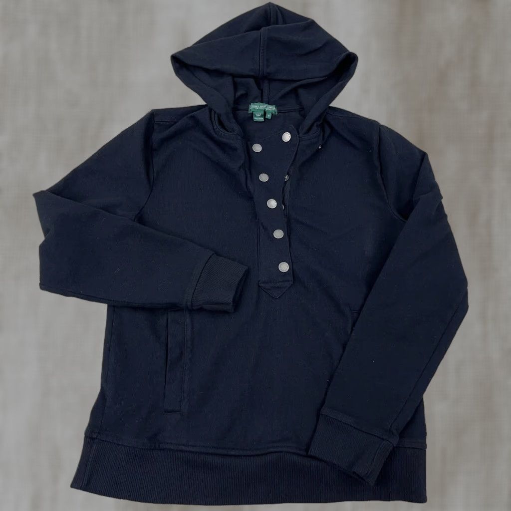 Ralph Lauren Lauren Ralph Lauren Black Hoodie Women Medium Pullover Sweatshirt with Embroidered Logo Classic Activewear Size M / US 6-8 / IT 42-44 - 1 Thumbnail