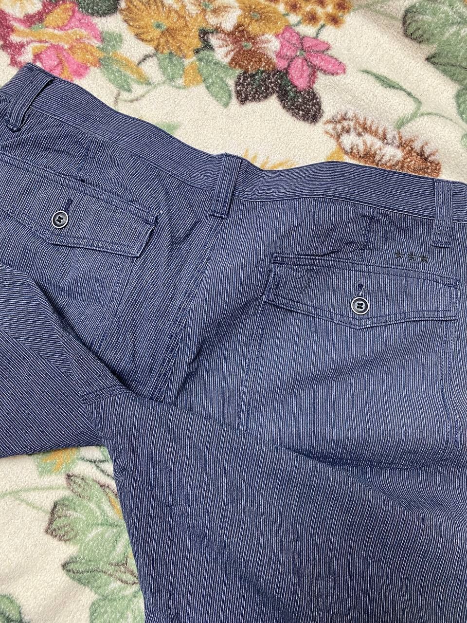 John Varvatos John Varvatos Shorts Pinstripe Linen Flat Front Designer Size US 36 / EU 52 - 18 Thumbnail