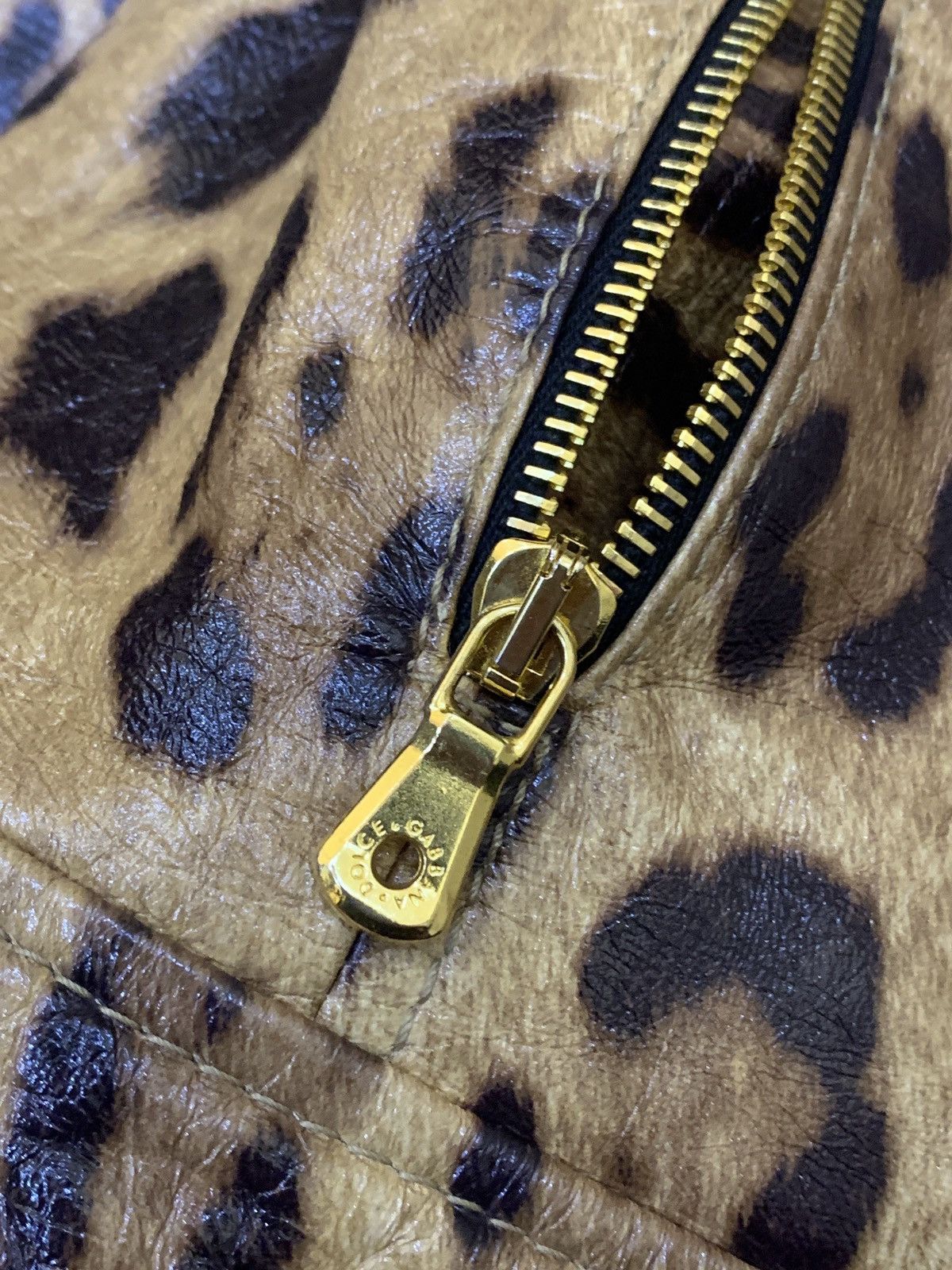 Dolce & Gabbana D&G Leopard Leather Jacket Size L / US 10 / IT 46 - 7 Thumbnail