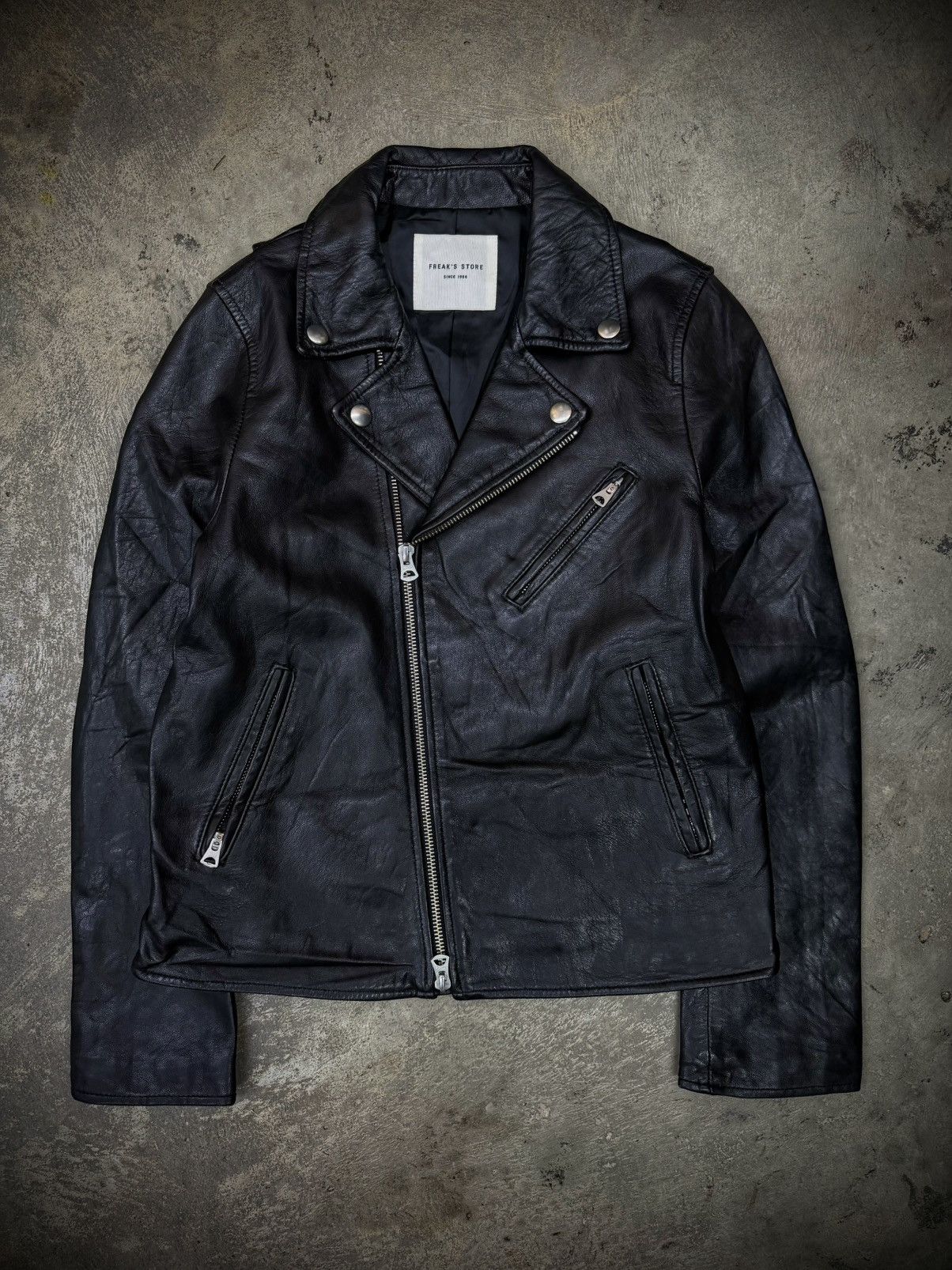 Hedi Slimane Style Era Leather Jacket Freaks Store in Black, Women's