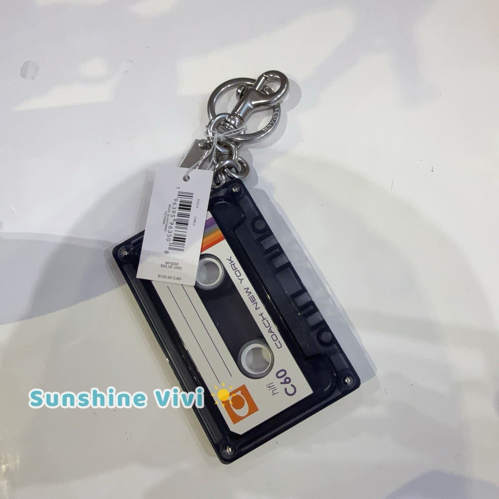 Coach NWT Coach Large Cassette Bag Charm Silver/Black CCD15 no bag Size ONE SIZE - 4 Thumbnail