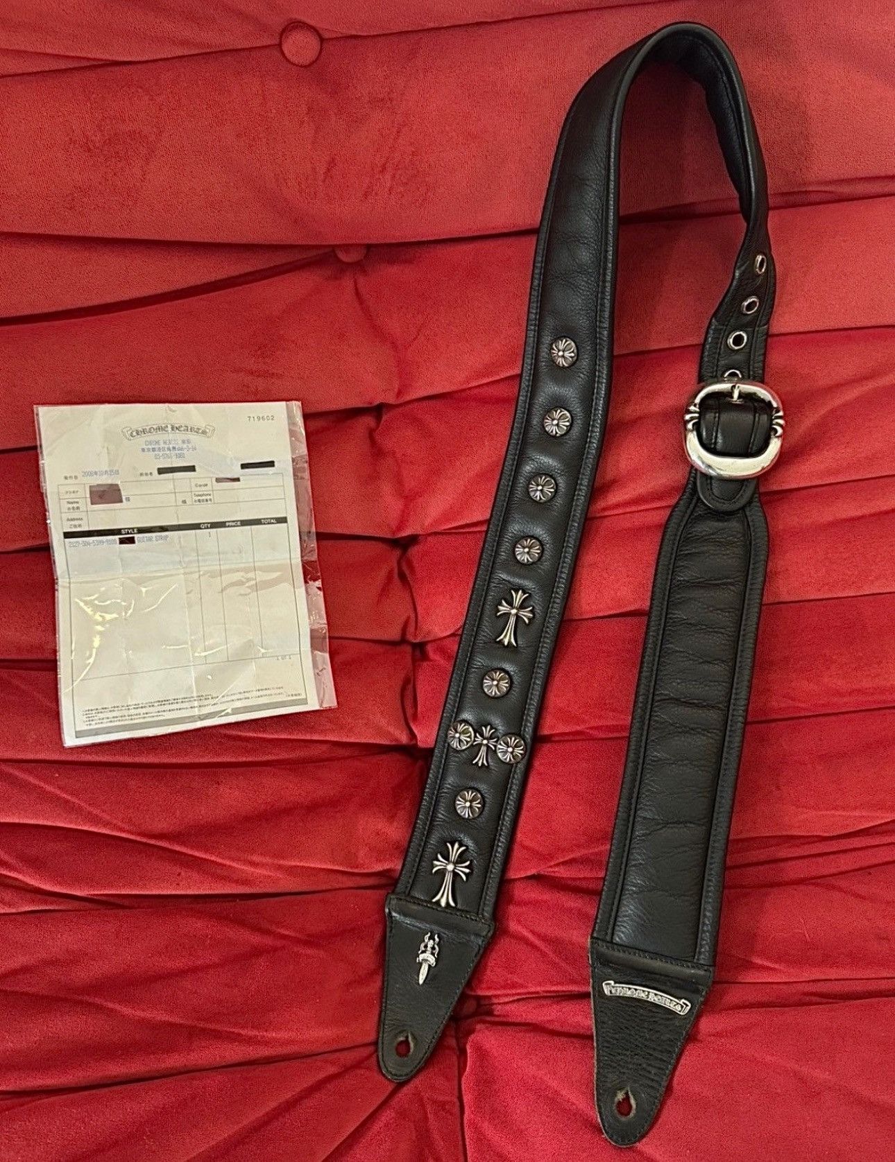 Chrome Hearts CHROME HEARTS LEATHER CROSS GUITAR STRAP GUN SLINGER BELT Size ONE SIZE - 2 Thumbnail