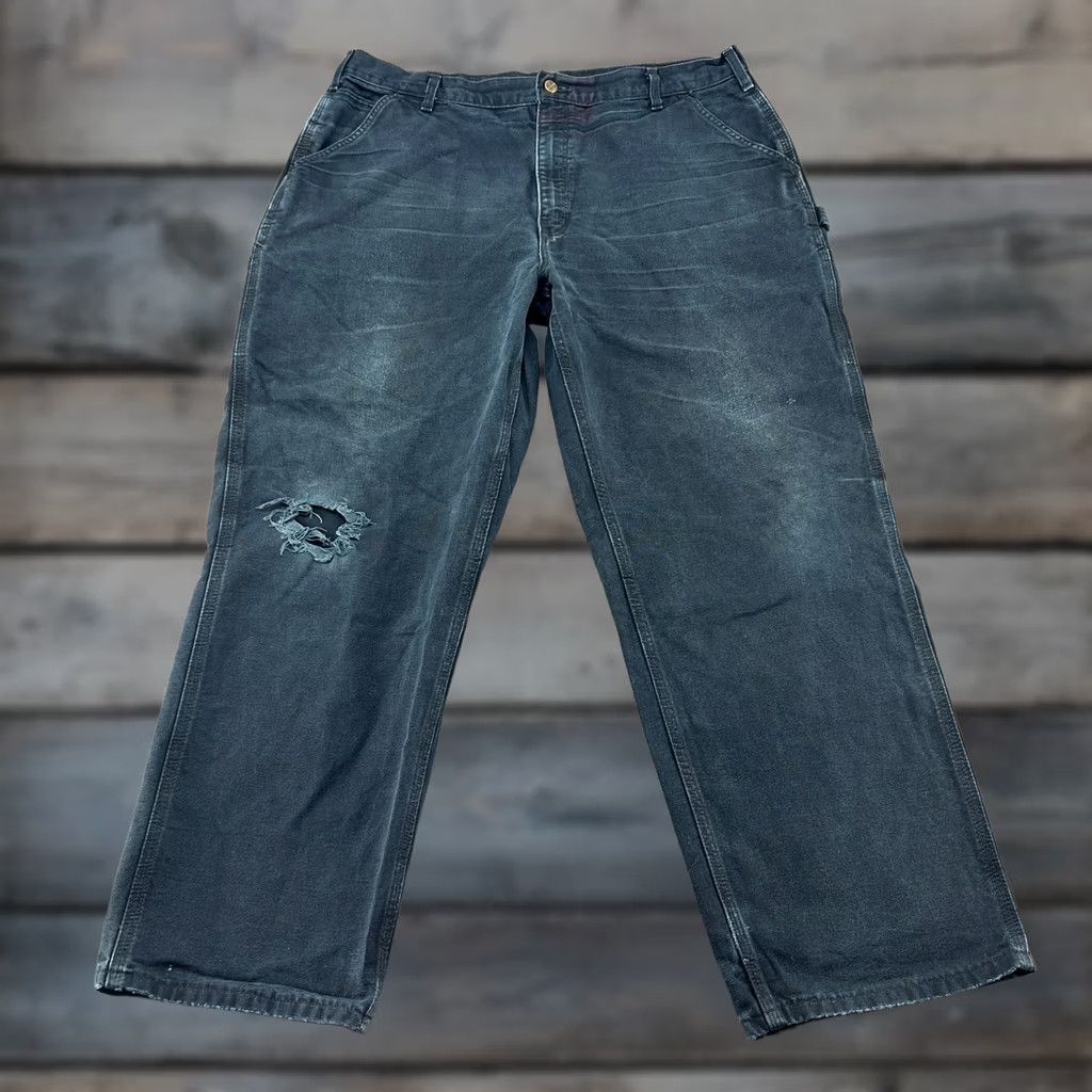 Carhartt Carhartt Pants Mens 40x32 Black Carpenter Original Fit Distressed Faded 5-Pocket USA Slimming Stretch Workwear Casual/Regular Mens Size US 40 / EU 56 - 1 Thumbnail