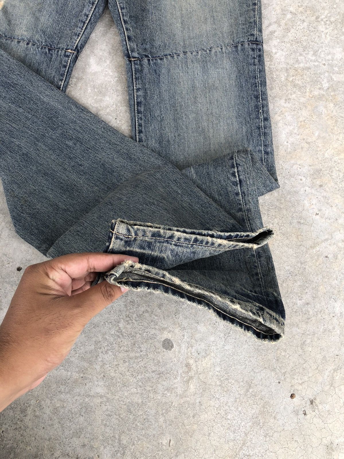PPFM PPFM Double Waist Distressed Jeans Size US 33 - 14 Thumbnail