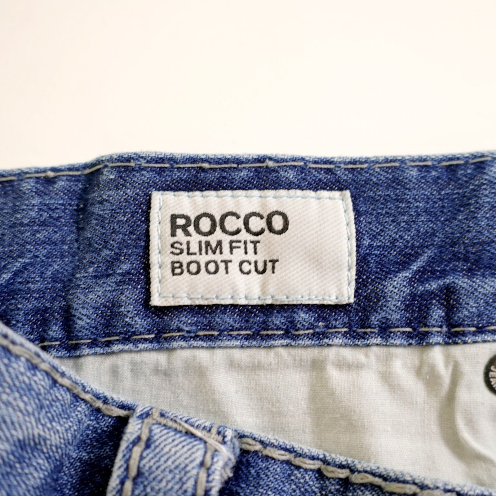 Express Express Rocco Slim Fit Boot Cut Blue Stone Wash Whisker Blue Size US 32 / EU 48 - 12 Thumbnail