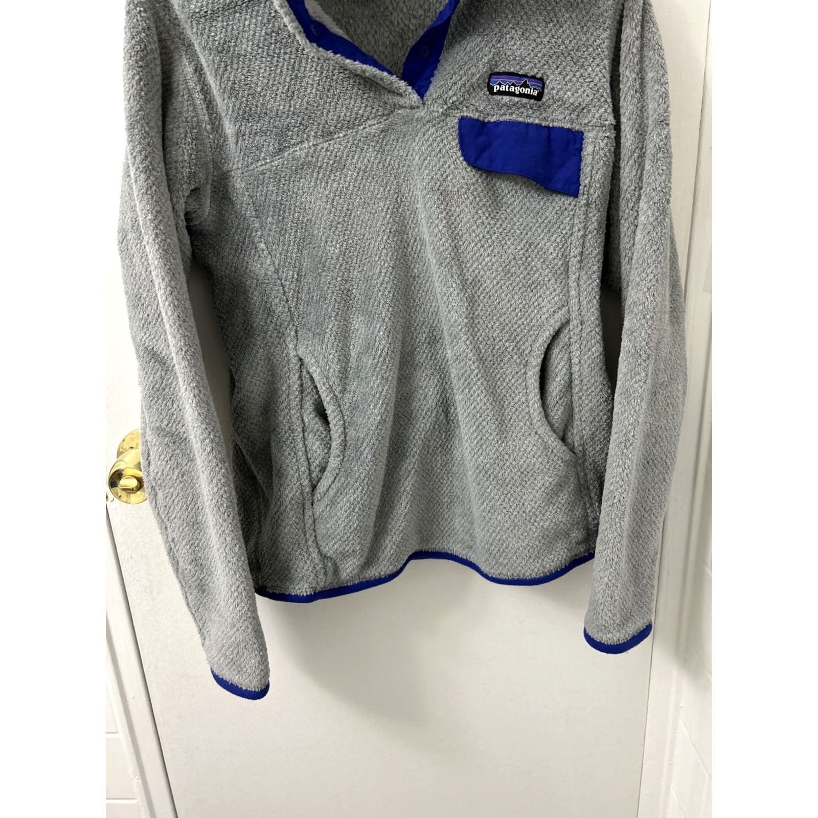 Patagonia Patagonia Re-Tool Pullover Jacket Womens Small Gray Blue Snap Polartec 25442 FA16 Size S / US 4 / IT 40 - 3 Thumbnail