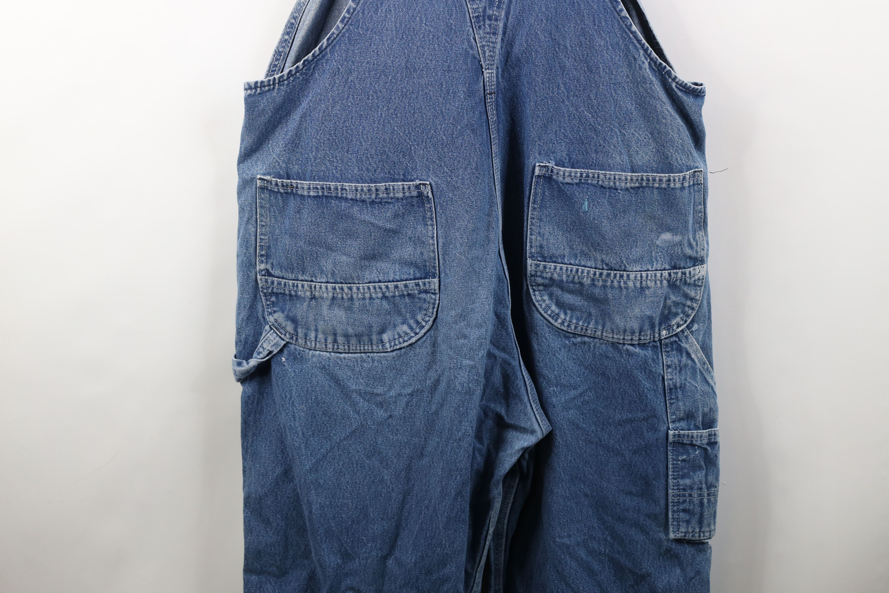 Vintage Vintage 90s Streetwear Thrashed Wide Leg Denim Overalls Size US 42 / EU 58 - 19 Thumbnail