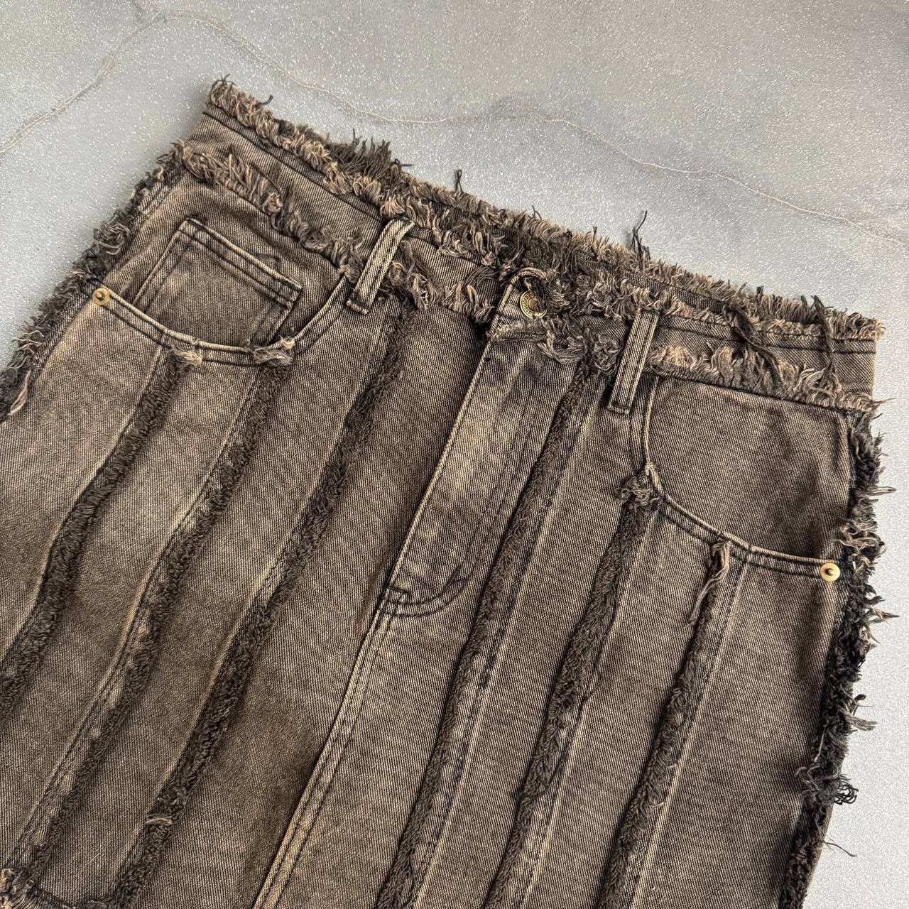 Japanese Brand Avant Garde Faded Distressed Skirt Size 30" / US 8 / IT 44 - 4 Thumbnail